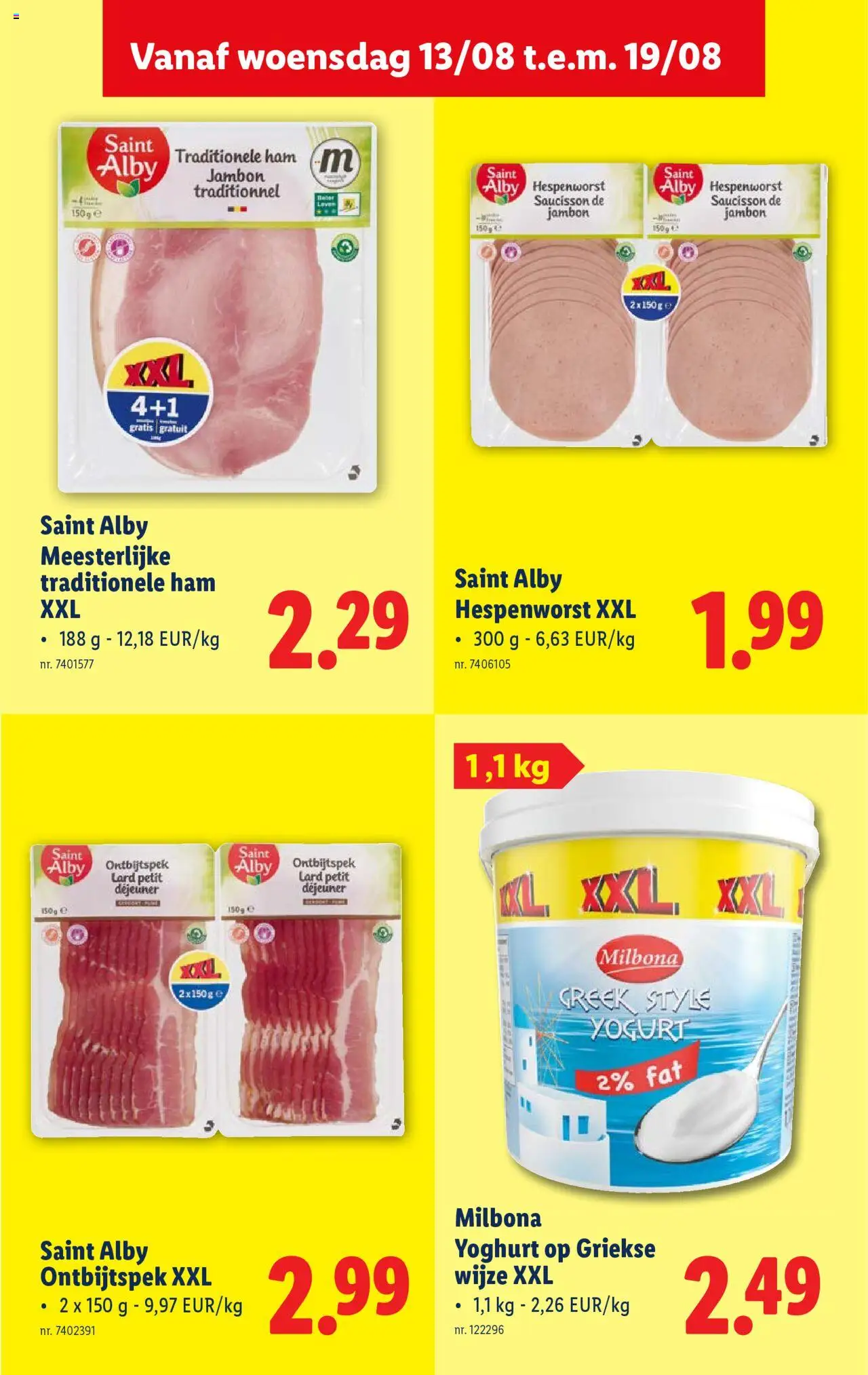  | Pagina: 24 | Producten: Ham, Bacon, Yoghurt