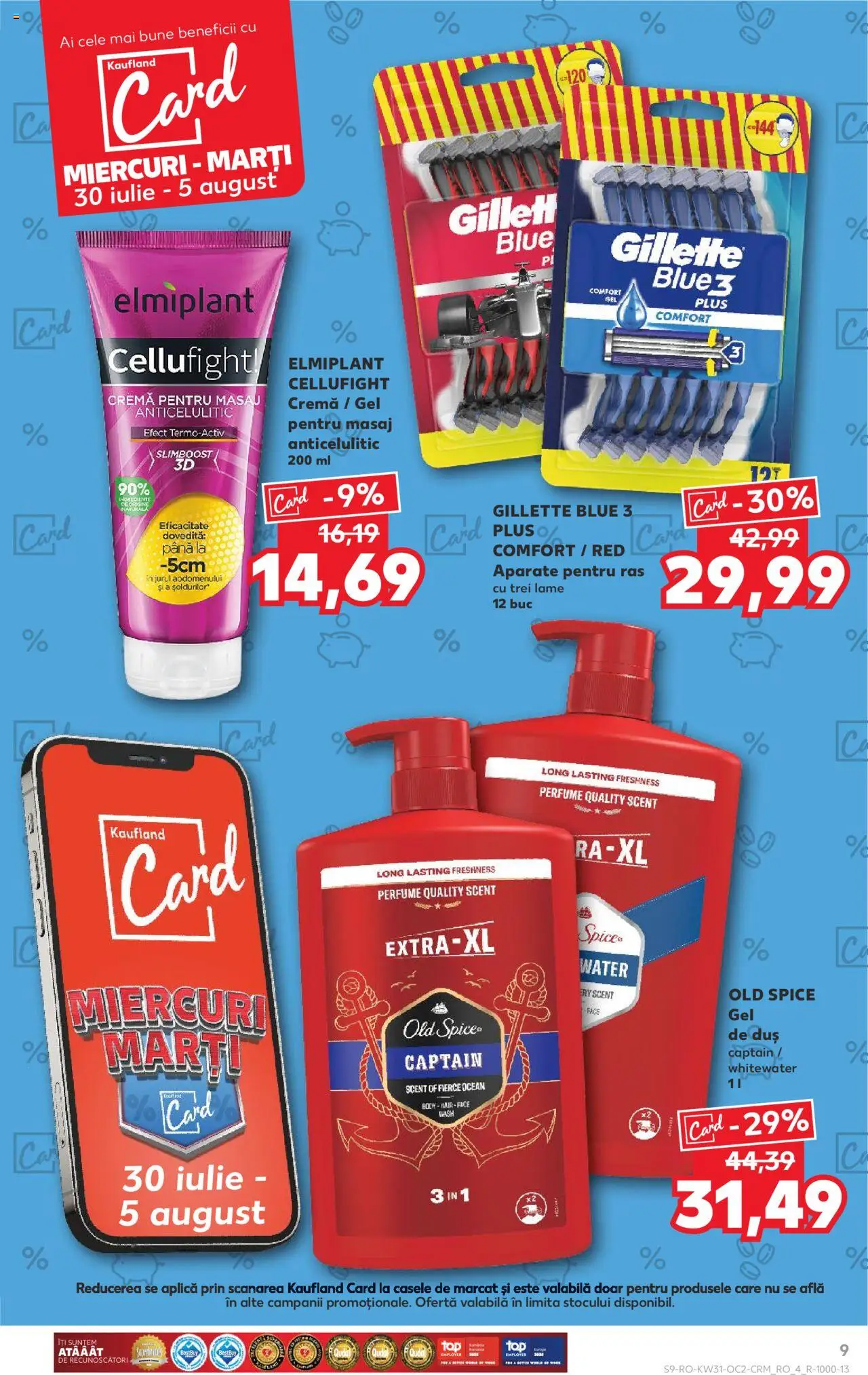 Kaufland RO akciós ujság - amely érvényes a következő dátumtól: 30.07.2025 | Oldal: 9 | Termékek: Old spice