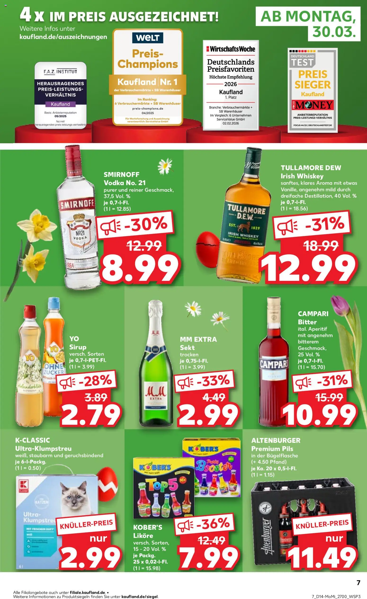 Kaufland Prospekt Jena	 – gültig ab 30.03.2026 | Seite: 7 | Produkte: Sekt, Campari, Sirup, Vodka