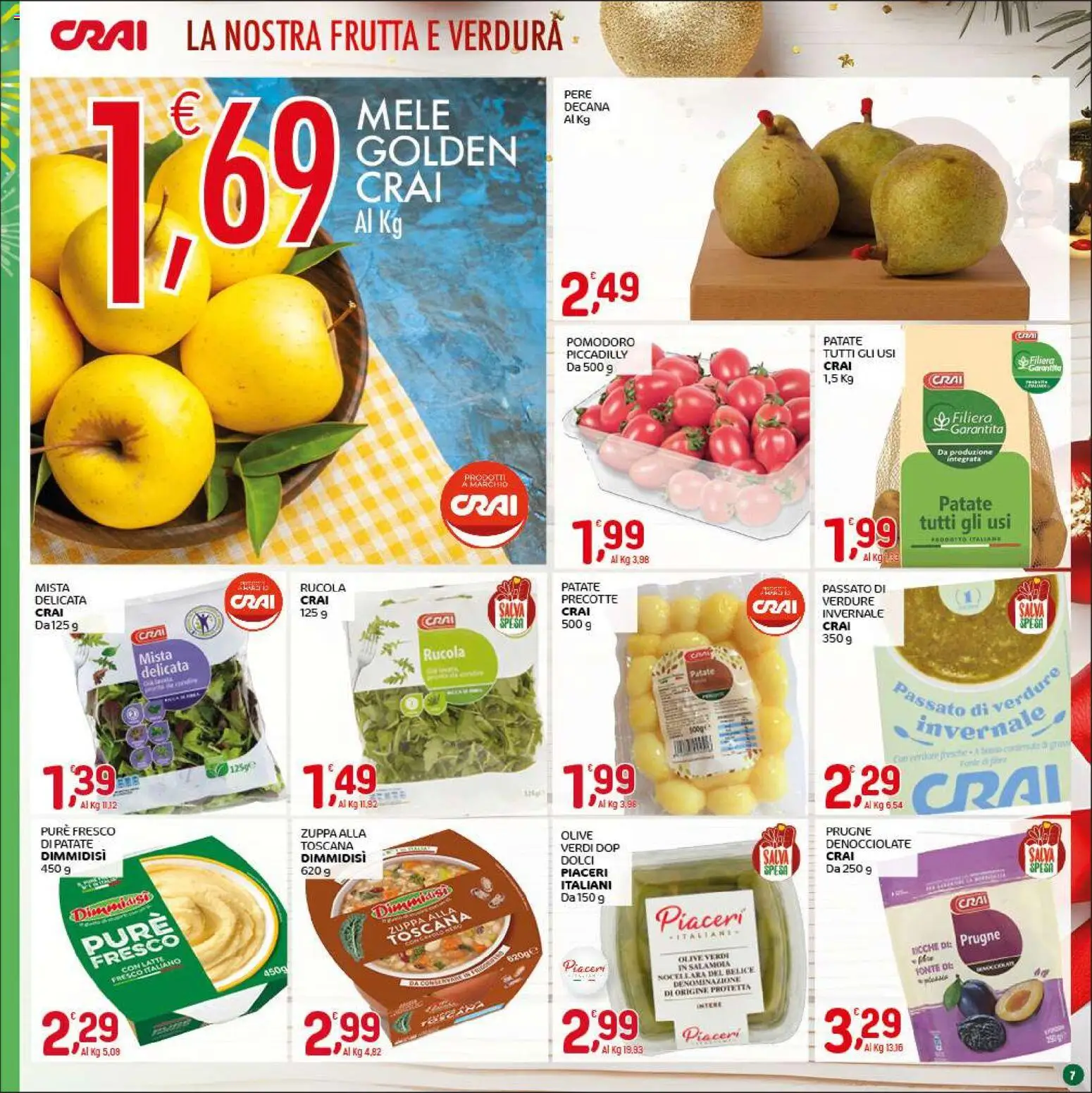 Volantino CRAI del 18.12.2025 | Pagina: 7 | Prodotti: Mele, Verdure, Pomodoro, Olive