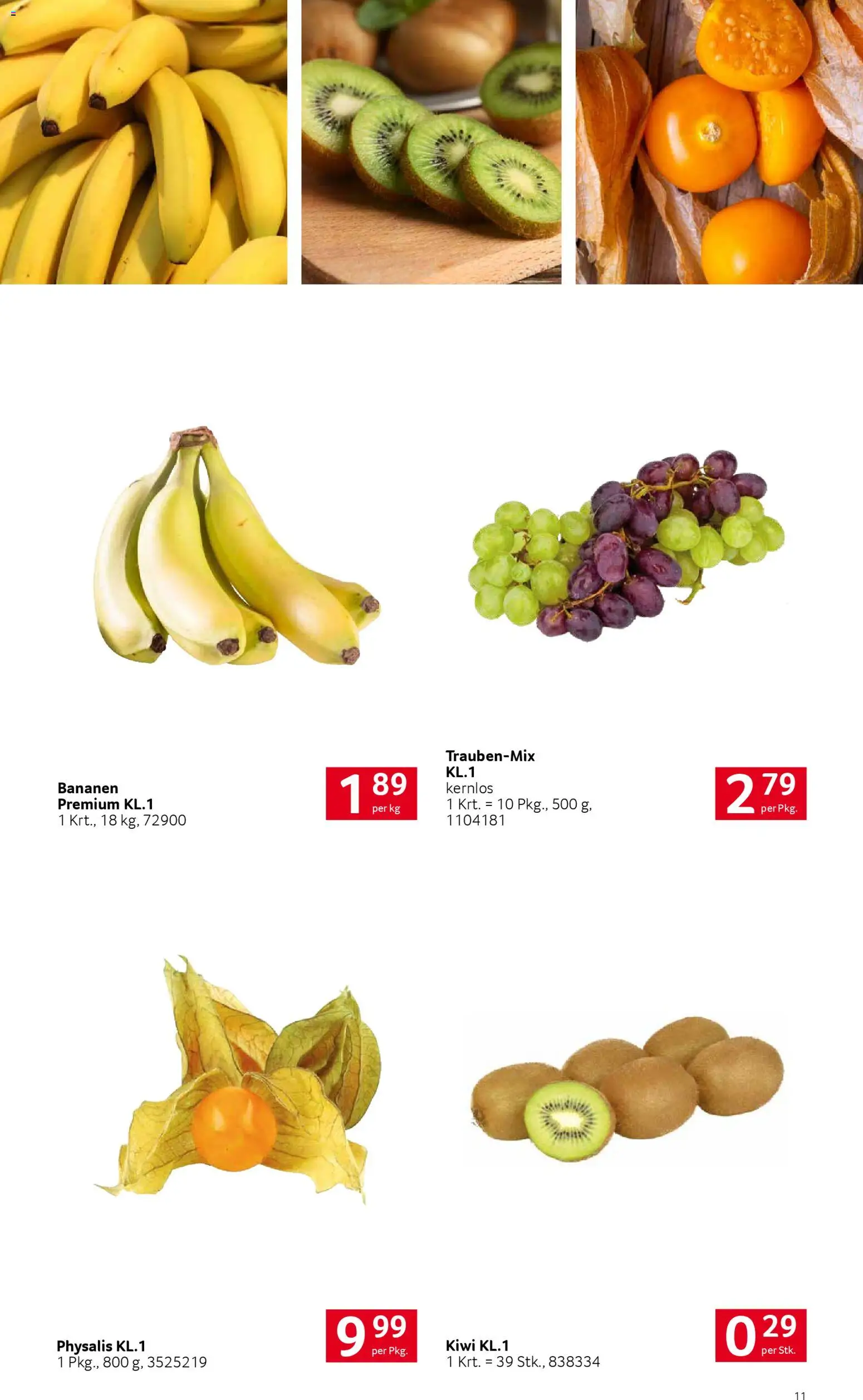 Transgourmet Zeit für Eisgenuss gültig ab 09.03.2026 | Seite: 11 | Produkte: Kiwi, Bananen