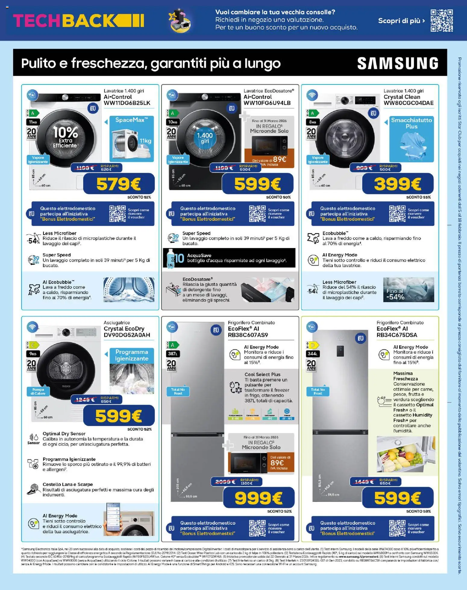 Volantino Euronics del 05.02.2026 | Pagina: 23 | Prodotti: Scarpe, Freezer, Lavatrice, Frigorifero combinato