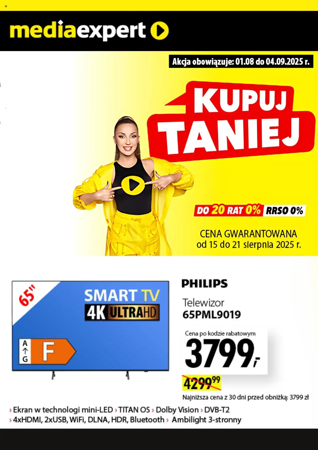 Mediaexpert promocje od 15.08.2025 | Strona: 1 | Produkty: Telewizor