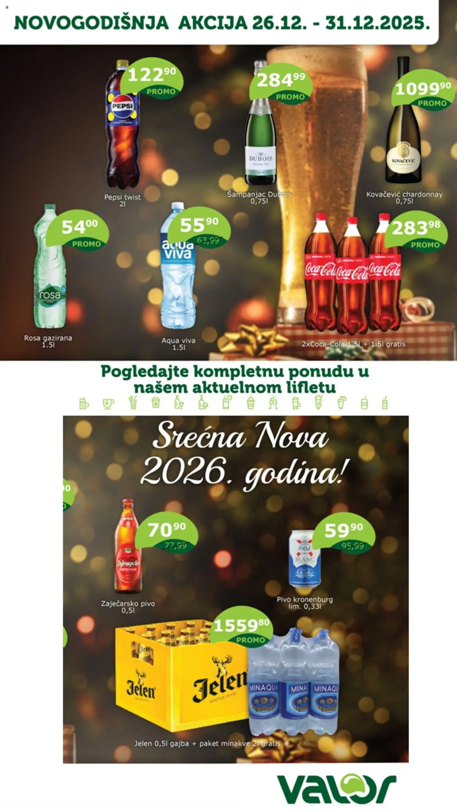 Valor katalog - važi od 26.01.2025 | Strana: 1 | Proizvode: Chardonnay, Zaječarsko pivo, Pivo