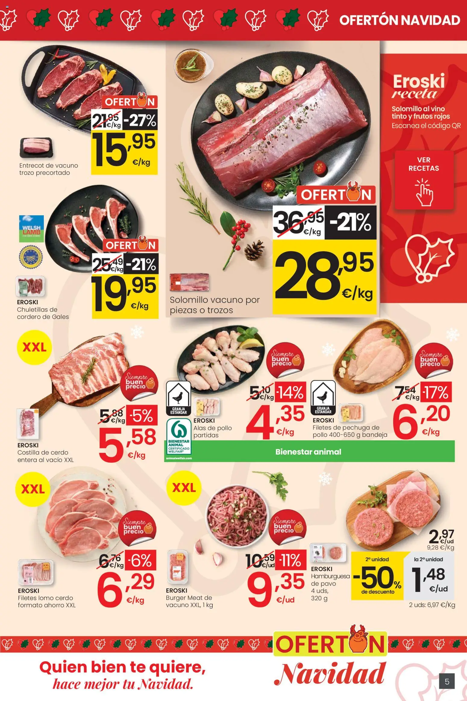Eroski - Ofertón Navidad  │ válido desde el 27.11.2025 | Página: 5 | Productos: Vino, Φίλτρο καφέ, Σοκολατούχο γάλα, Bandeja