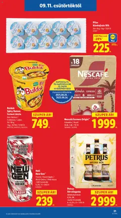 Lidl akciós ujság - amely érvényes a következő dátumtól: 11.09.2025 | Oldal: 21 | Termékek: Nescafé, Kávétejszín, Tészta
