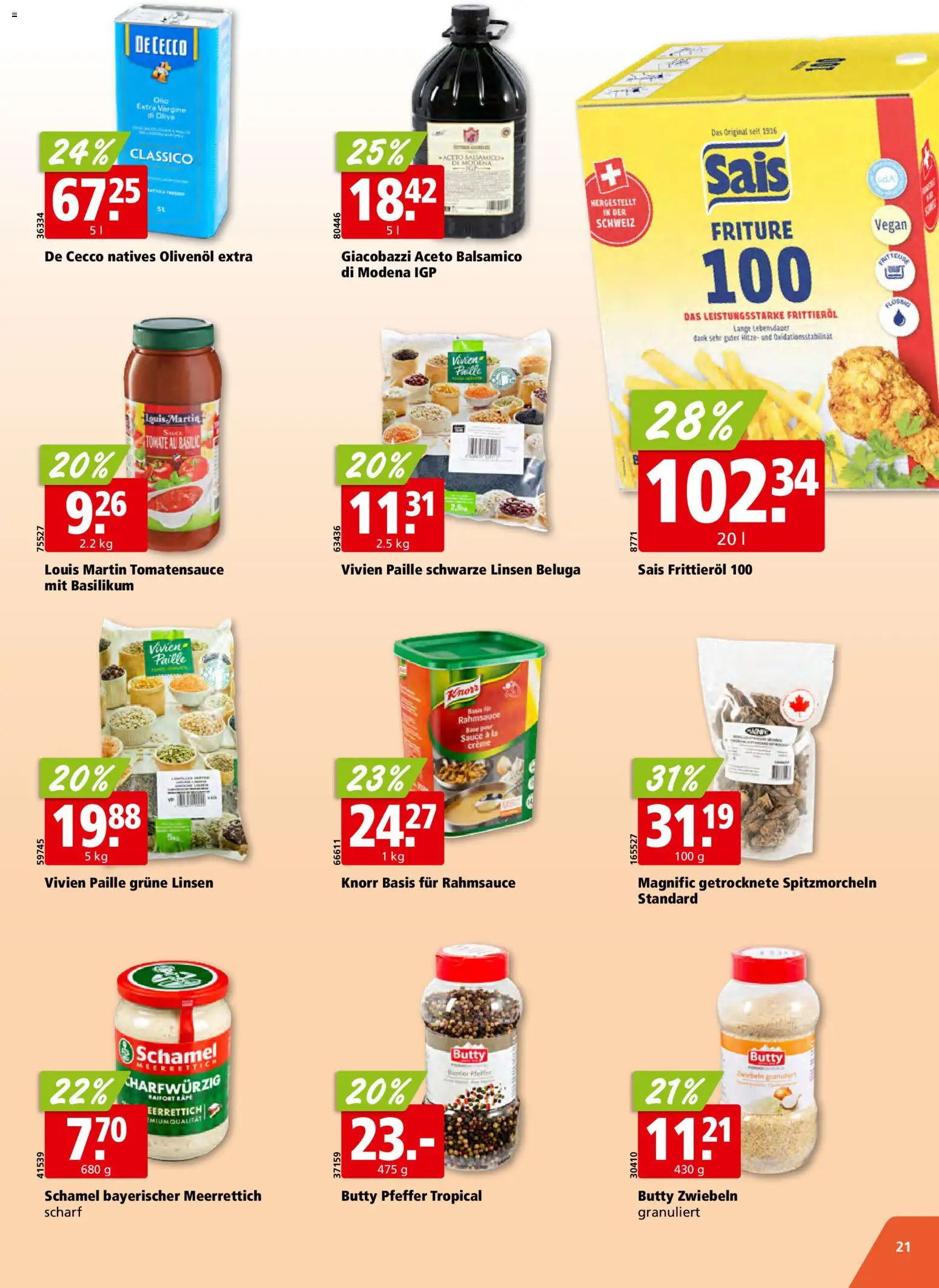 Aligro aktionen – gültig ab 09.03.2026 | Seite: 21 | Produkte: Balsamico, Pfeffer, Zwiebeln, Creme