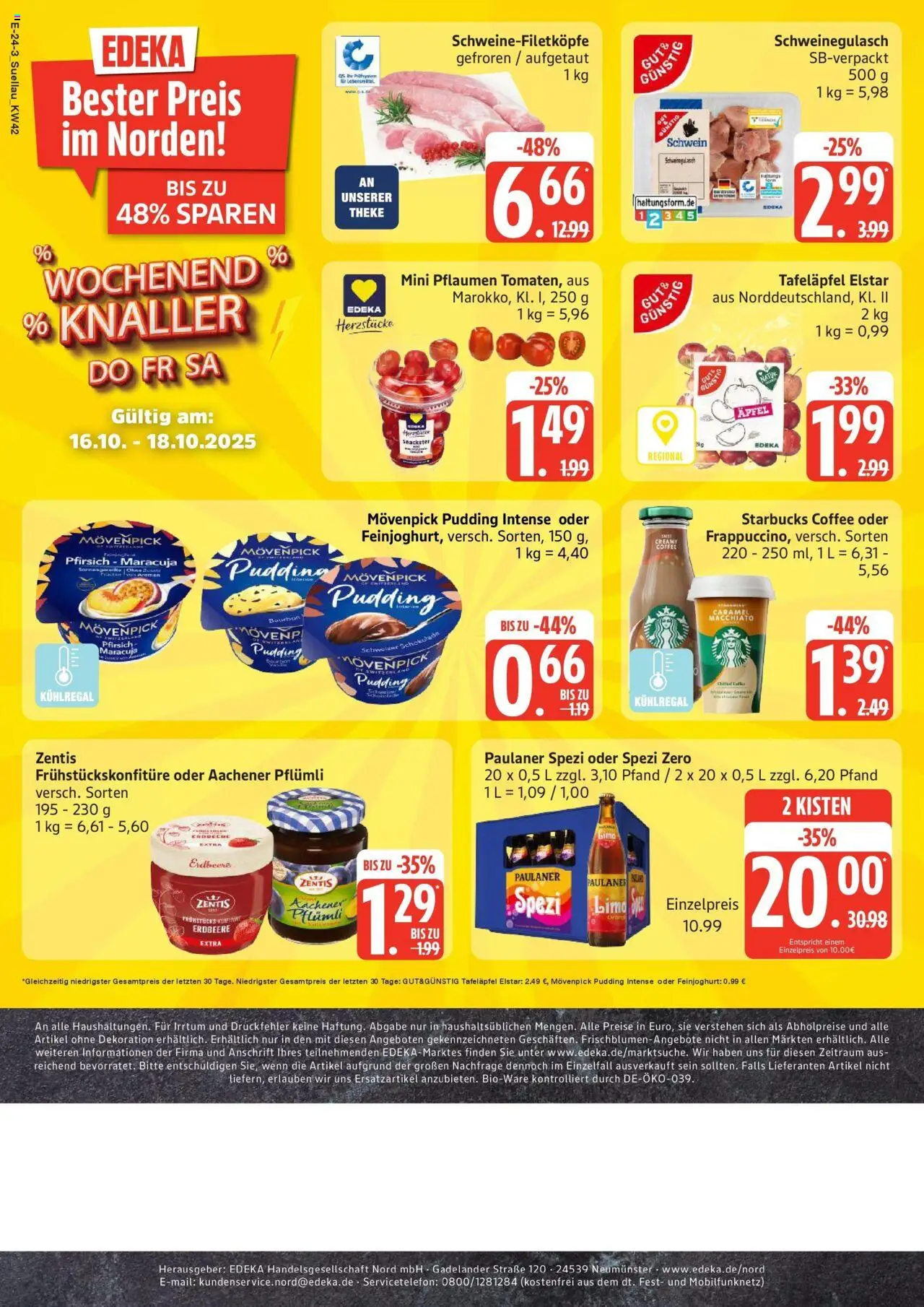 Marktkauf - Marktkauf: Wochenangebote – gültig ab 13.10.2025 | Seite: 24 | Produkte: Paulaner spezi, Pudding, Pfirsich, Paulaner