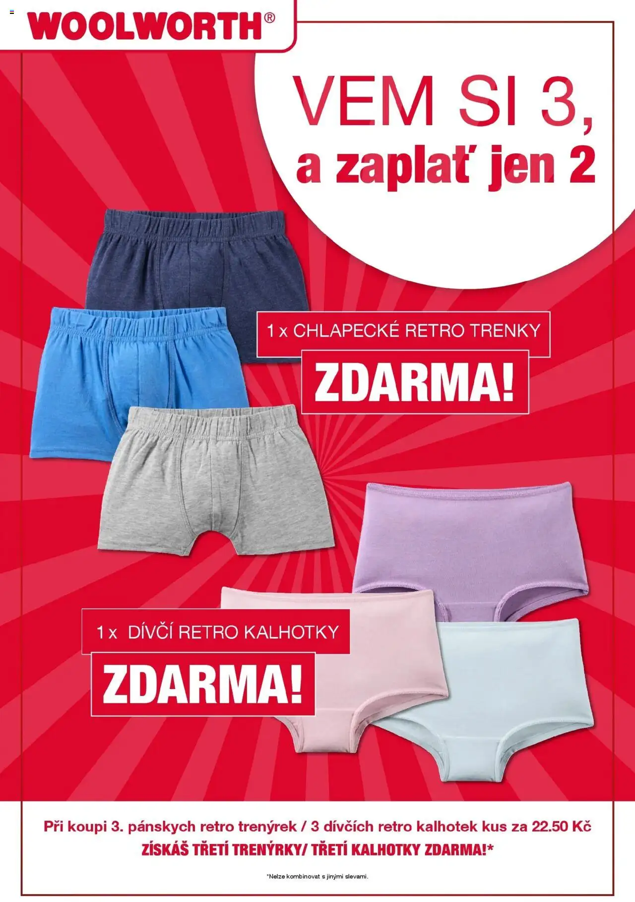 Woolworth leták - Třebíč, Třinec, Žatec, Otvice, Jihlava, Znojmo, Příbram od 10.10.2025 - akční nabídka | Strana: 50 | Produkty: Kalhotky, Trenky