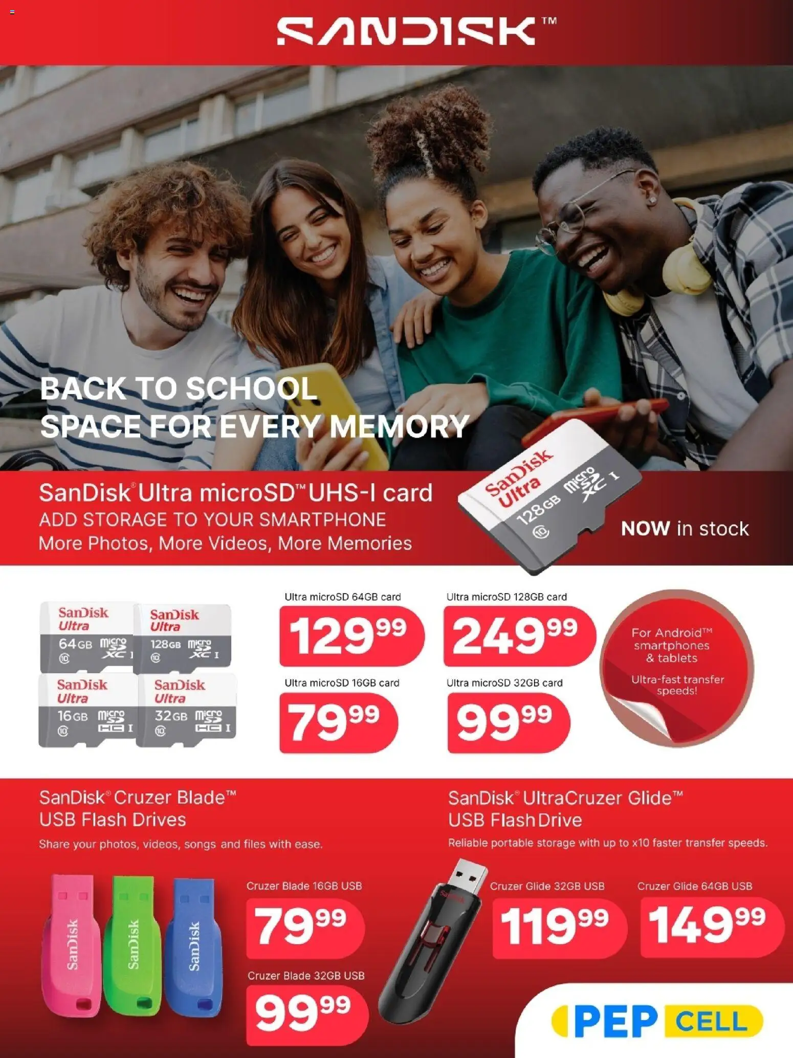 New PEP Stores catalogue – valid from 26.12.2025 | Page: 15 | Products: Smartphone, USB, Stock