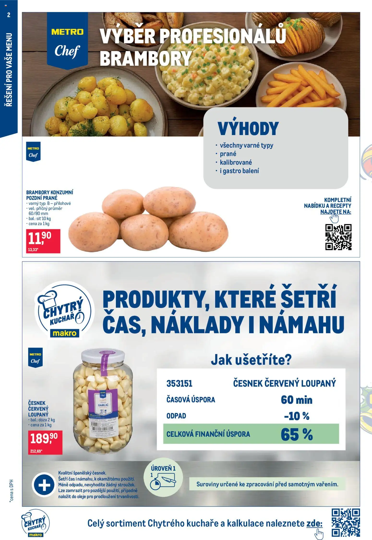 Makro leták - Gastronomie od 17.12.2025 | Strana: 2 | Produkty: Oleje, Brambory, Česnek