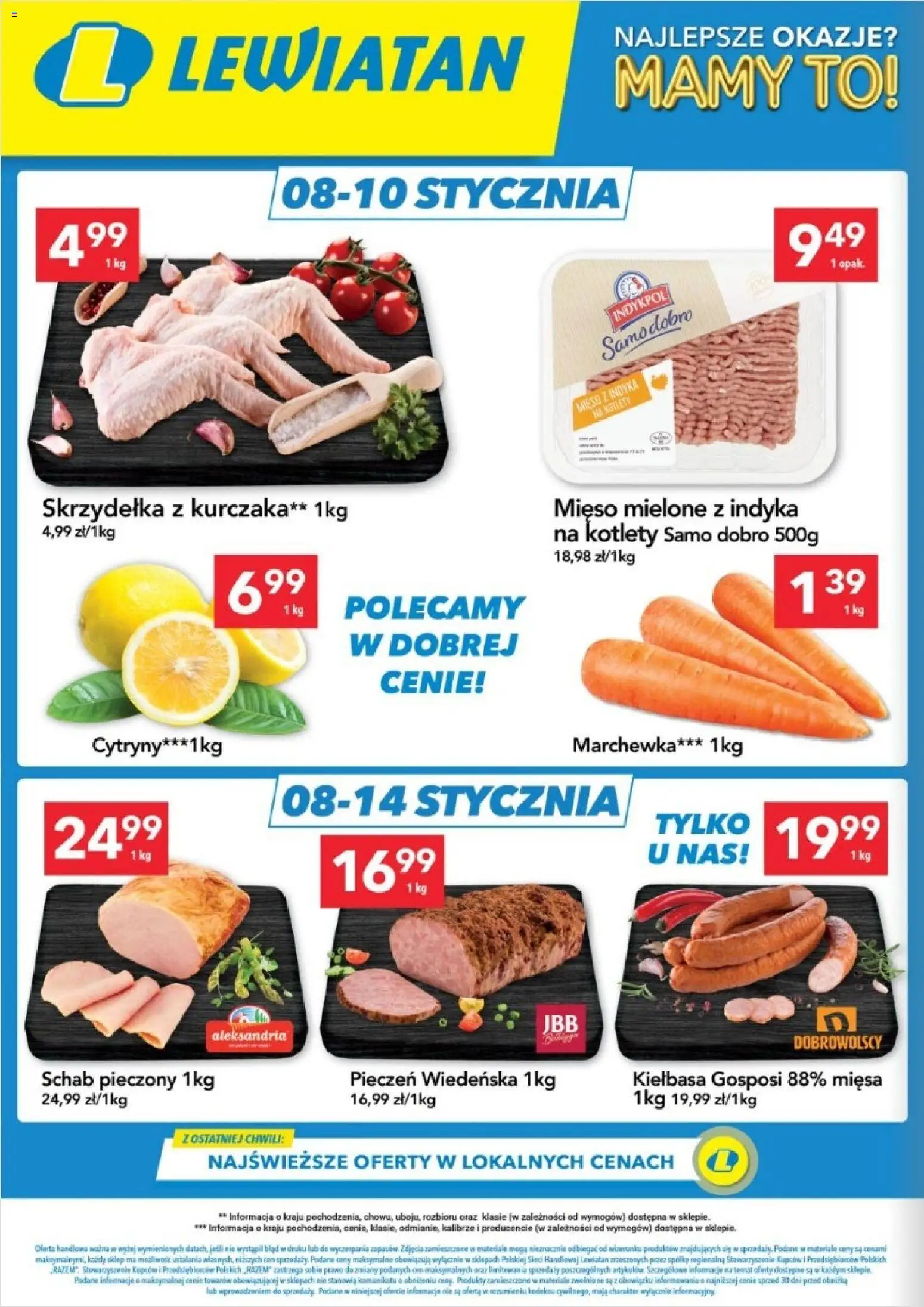 Lewiatan gazetka - Lublin od 08.01.2026 | Strona: 2 | Produkty: Skrzydełka z kurczaka, Mięso, Mięso mielone, Marchewka