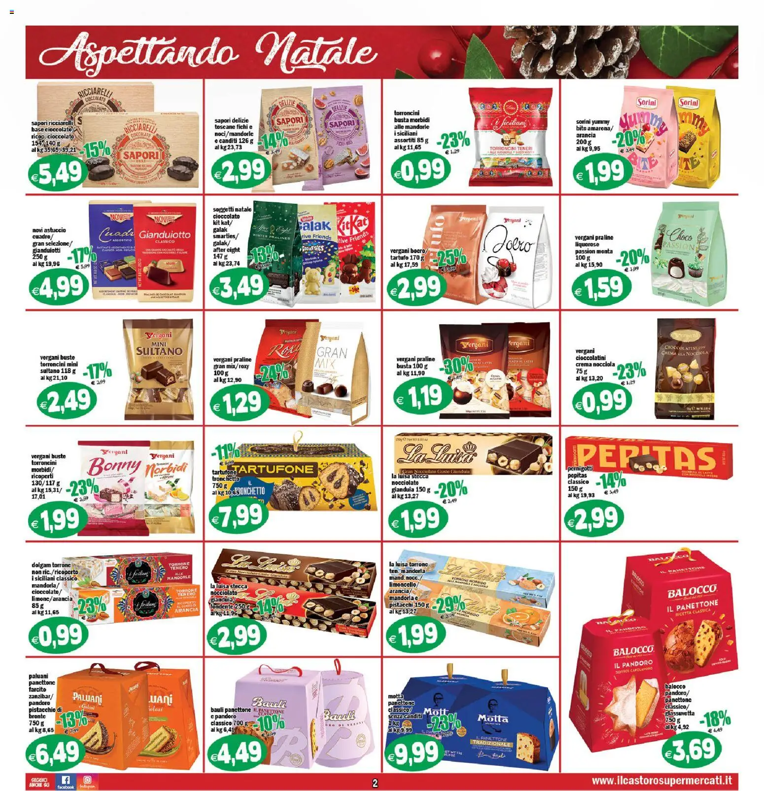 Volantino Il Castoro del 27.11.2025 | Pagina: 2 | Prodotti: Pandoro, Limoncello, Pistacchi, Torroncini