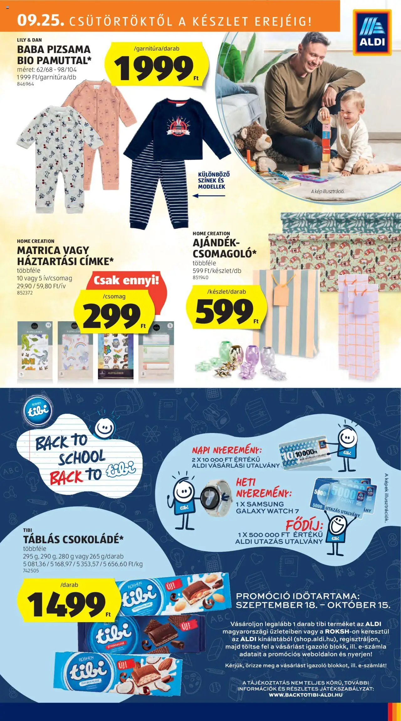 Aldi akciós ujság - amely érvényes a következő dátumtól: 25.09.2025 | Oldal: 3 | Termékek: Samsung, Pizsama