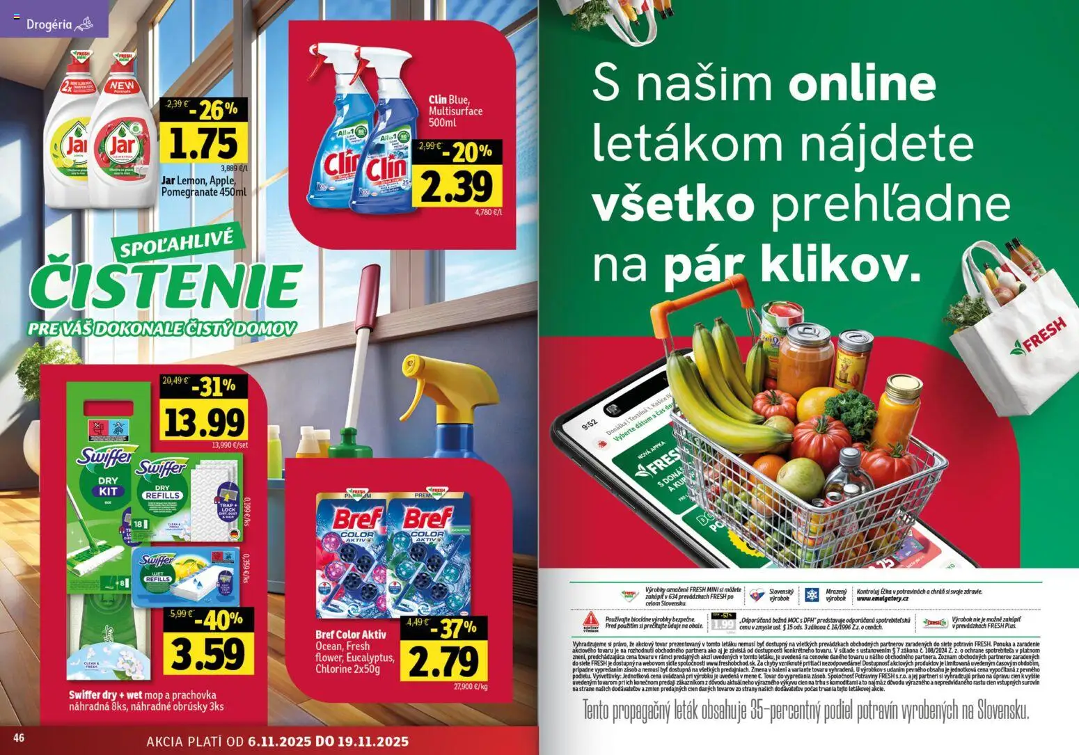 Nové Fresh akcie – leták je platný od 06.11.2025 | Strana: 24 | Produkty: Mop, Apple, Jar