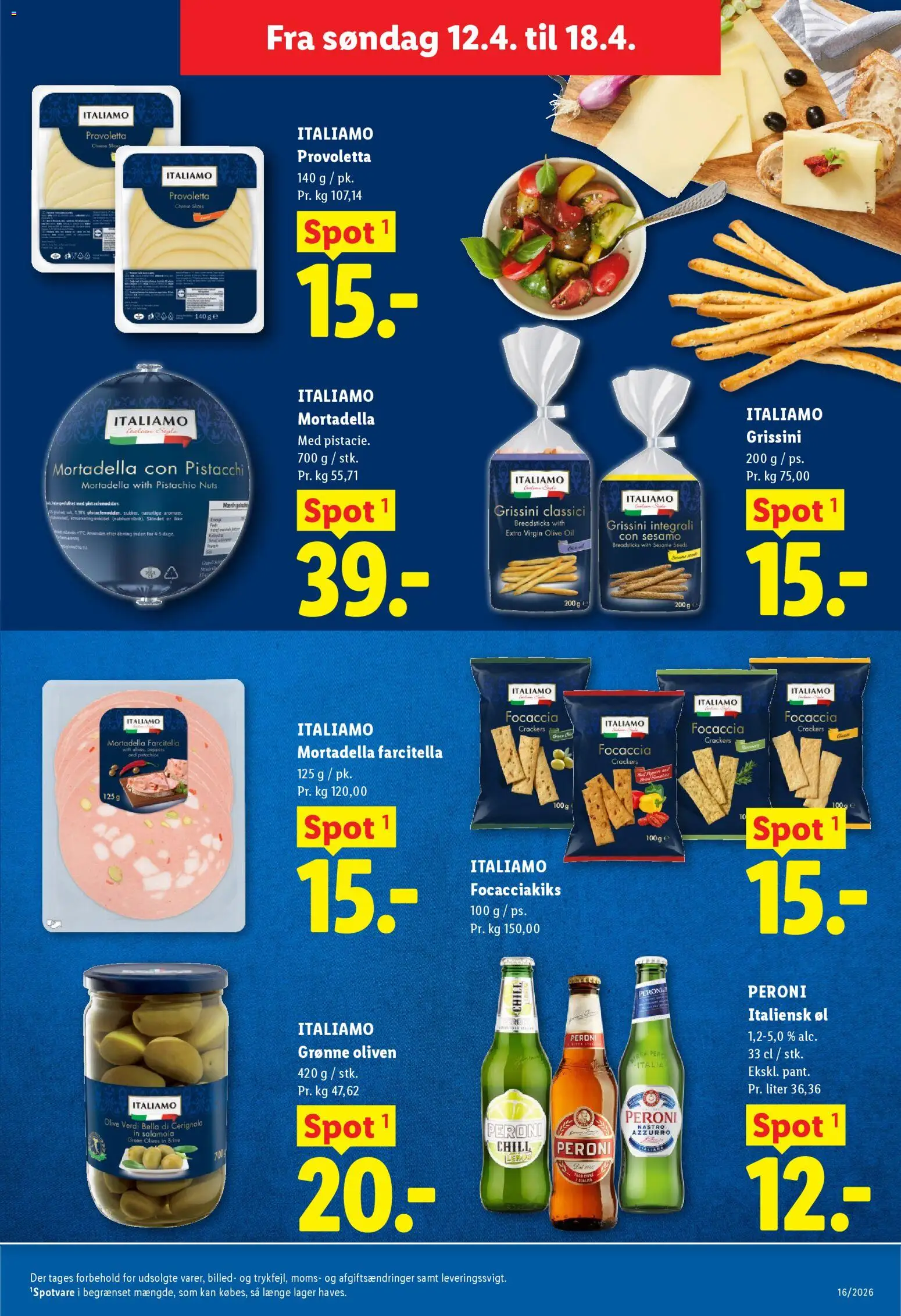 Lidl tilbudsavis – gyldig fra 12.04.2026 | Side: 11 | Produkter: Øl, Oliven, Focaccia, Søm