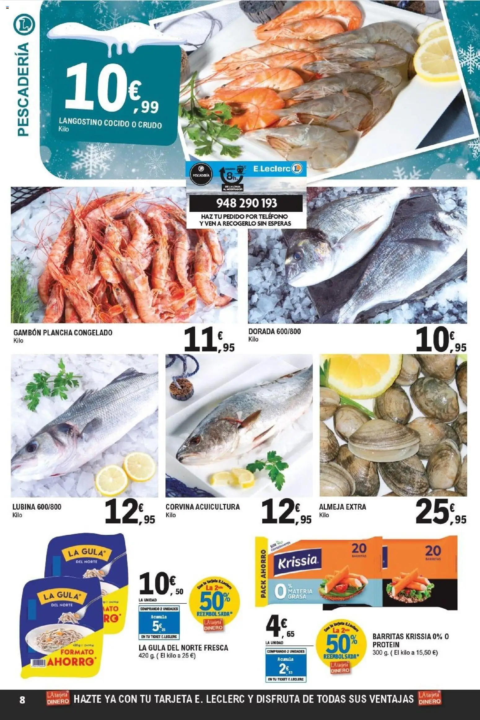 E.Leclerc folleto │ válido desde el 07.01.2026 | Página: 8 | Productos: Teléfono, Plancha, Langostino
