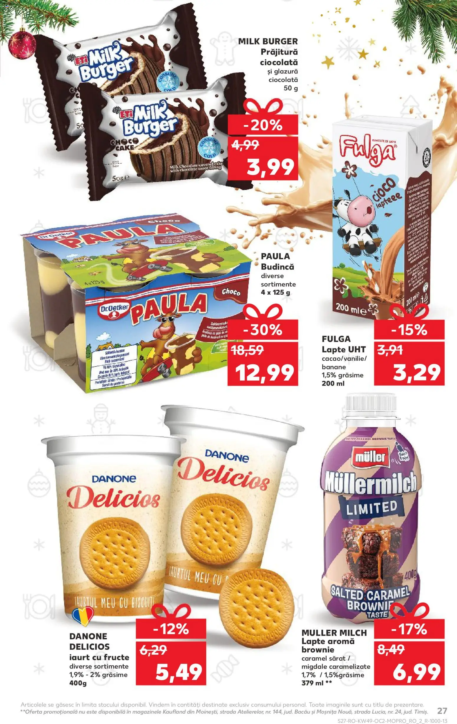 Noul catalog Kaufland – valabil de la 03.12.2025 | Pagină: 27 | Produse: Lapte, Iaurt, Ciocolată, Fructe