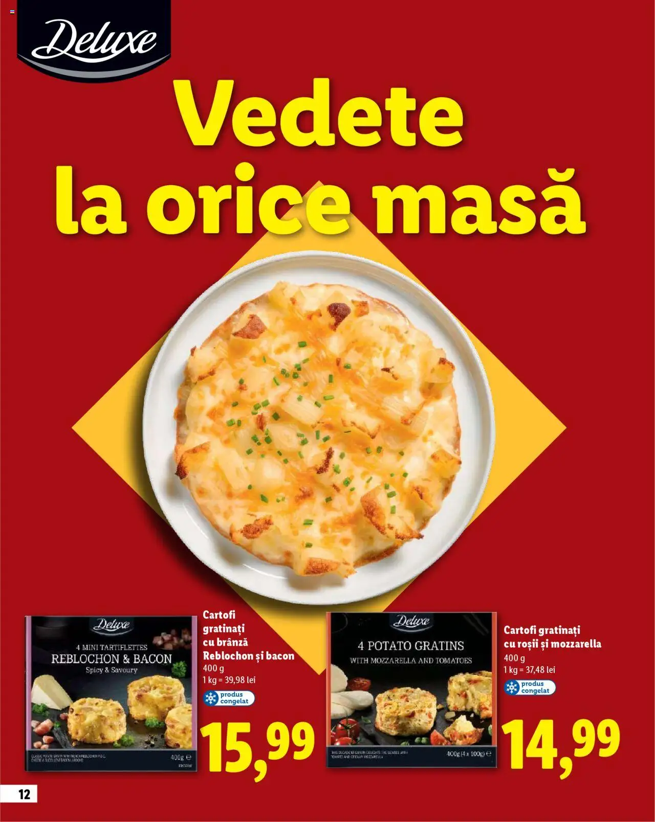 Noul catalog Lidl – valabil de la 23.10.2025 | Pagină: 12 | Produse: Bacon, Mozzarella, Roșii, Cartofi
