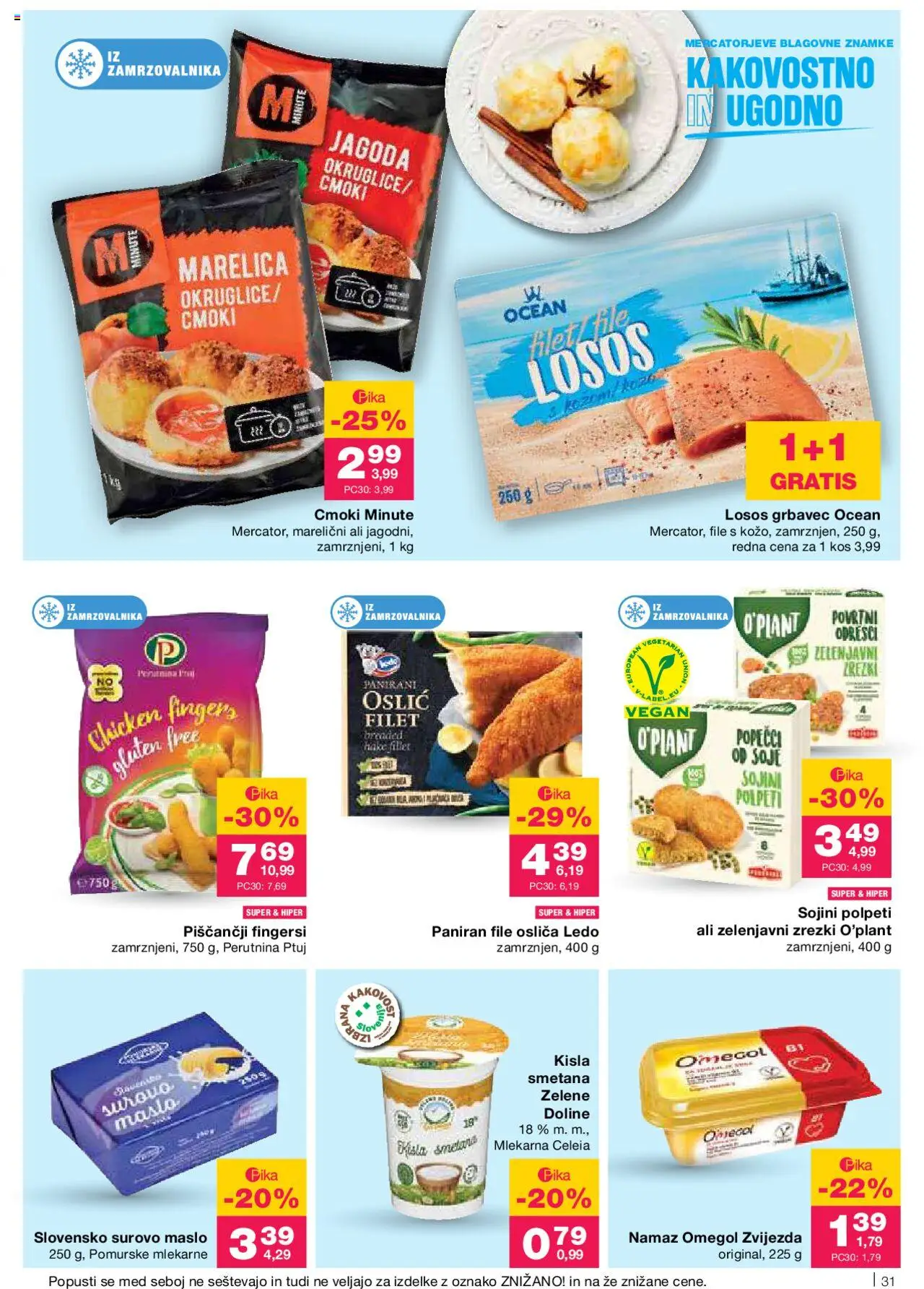 Mercator katalog │ velja od 21.08.2025 | Stran: 31 | Izdelki: Losos, Namaz, Zrezki, Smetana