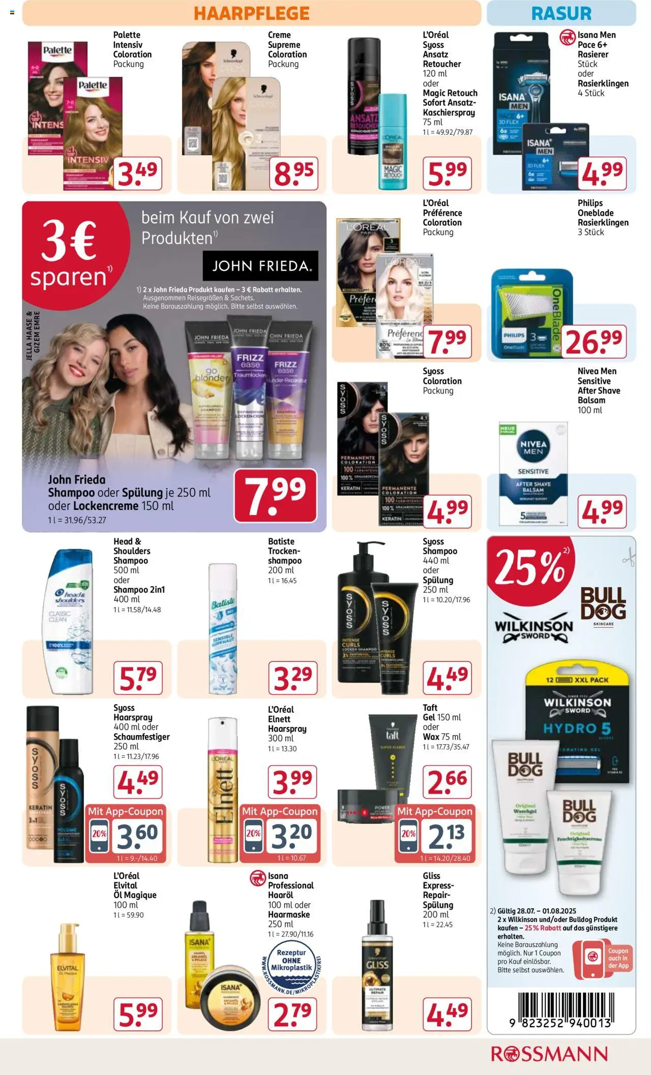 Rossmann Prospekt 	 - gültig ab dem 28.07.2025 | Seite: 7 | Produkte: Öl, Head & shoulders, Spülung, Creme