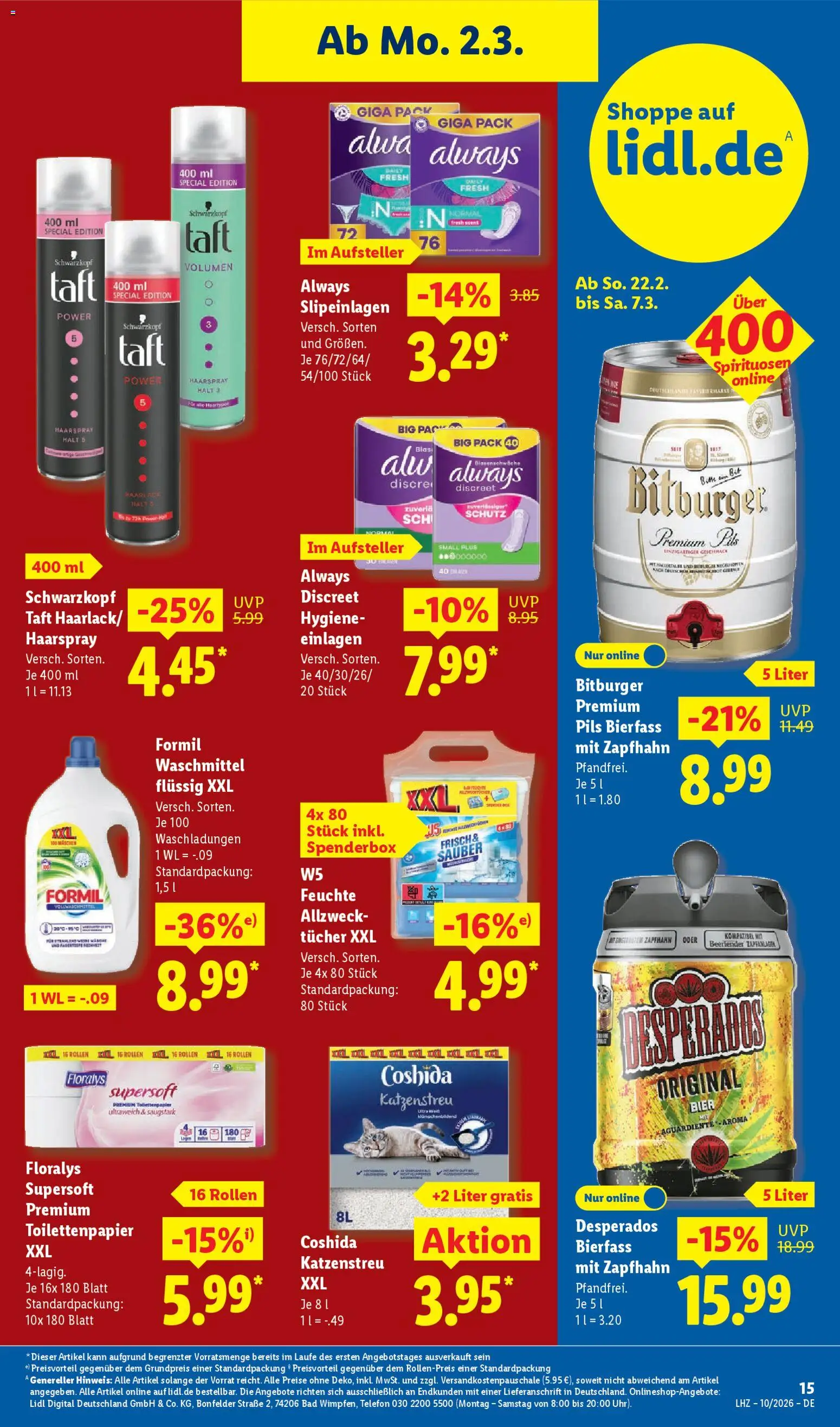 Lidl Německo leták od 02.03.2026 | Strana: 33 | Produkty: Desperados, Telefon