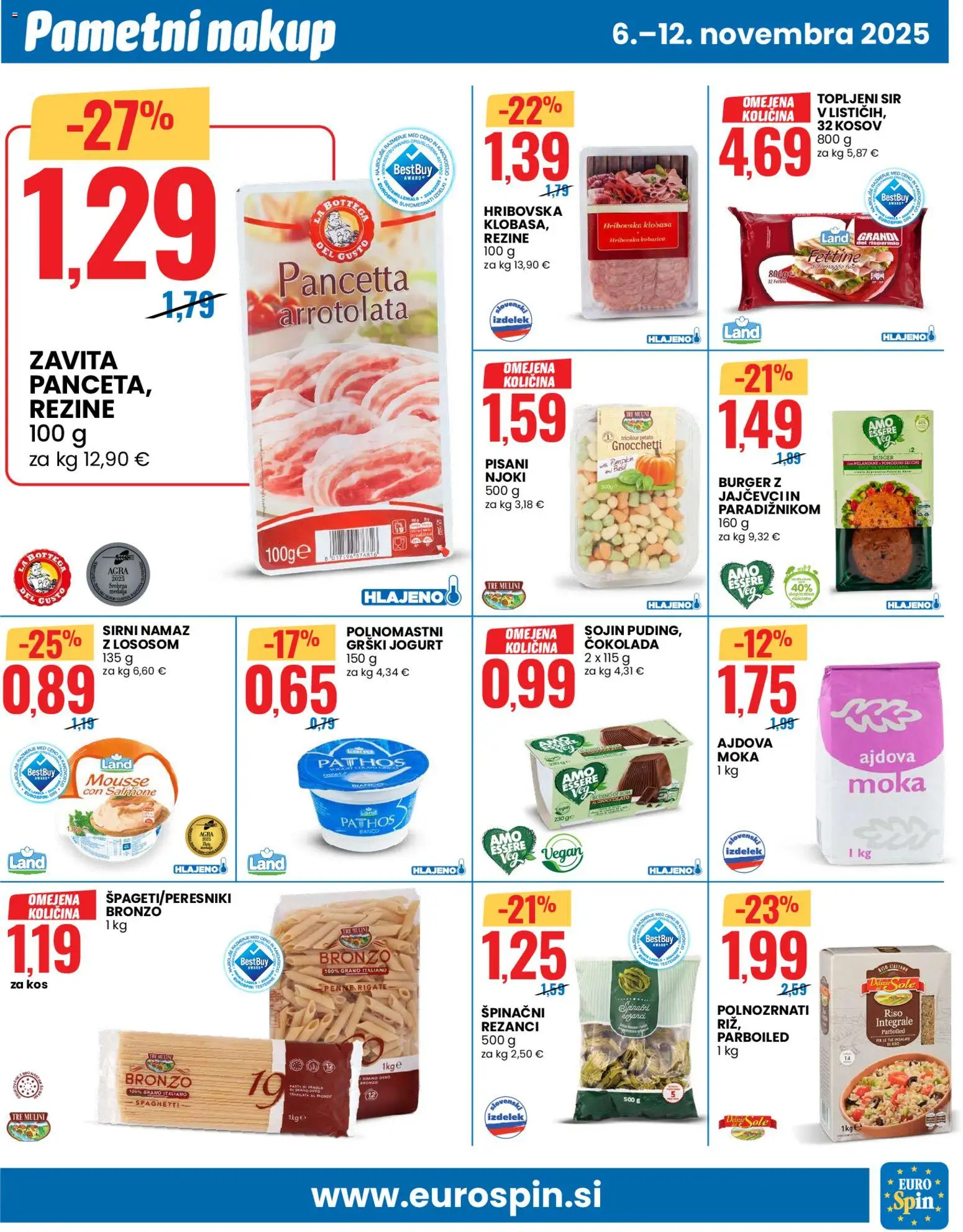 Novi Eurospin katalog ponudbe – veljaven od 06.11.2025 | Stran: 5 | Izdelki: Grški jogurt, Sirni namaz, Topljeni sir, Sir