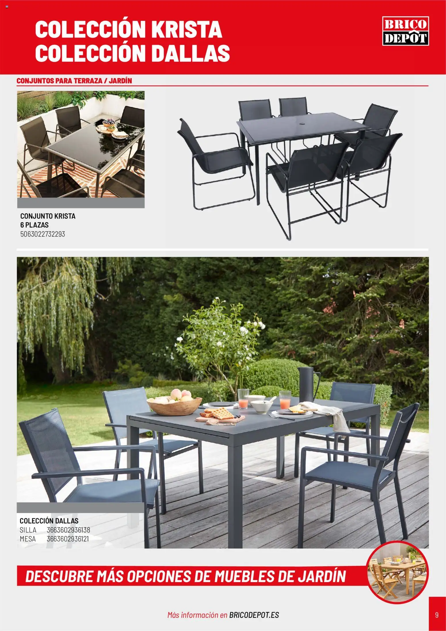 Brico Depôt folleto Jardín 2026 │ válido desde el 02.04.2026 | Página: 9 | Productos: Muebles, Mesa, Silla, Muebles de jardín