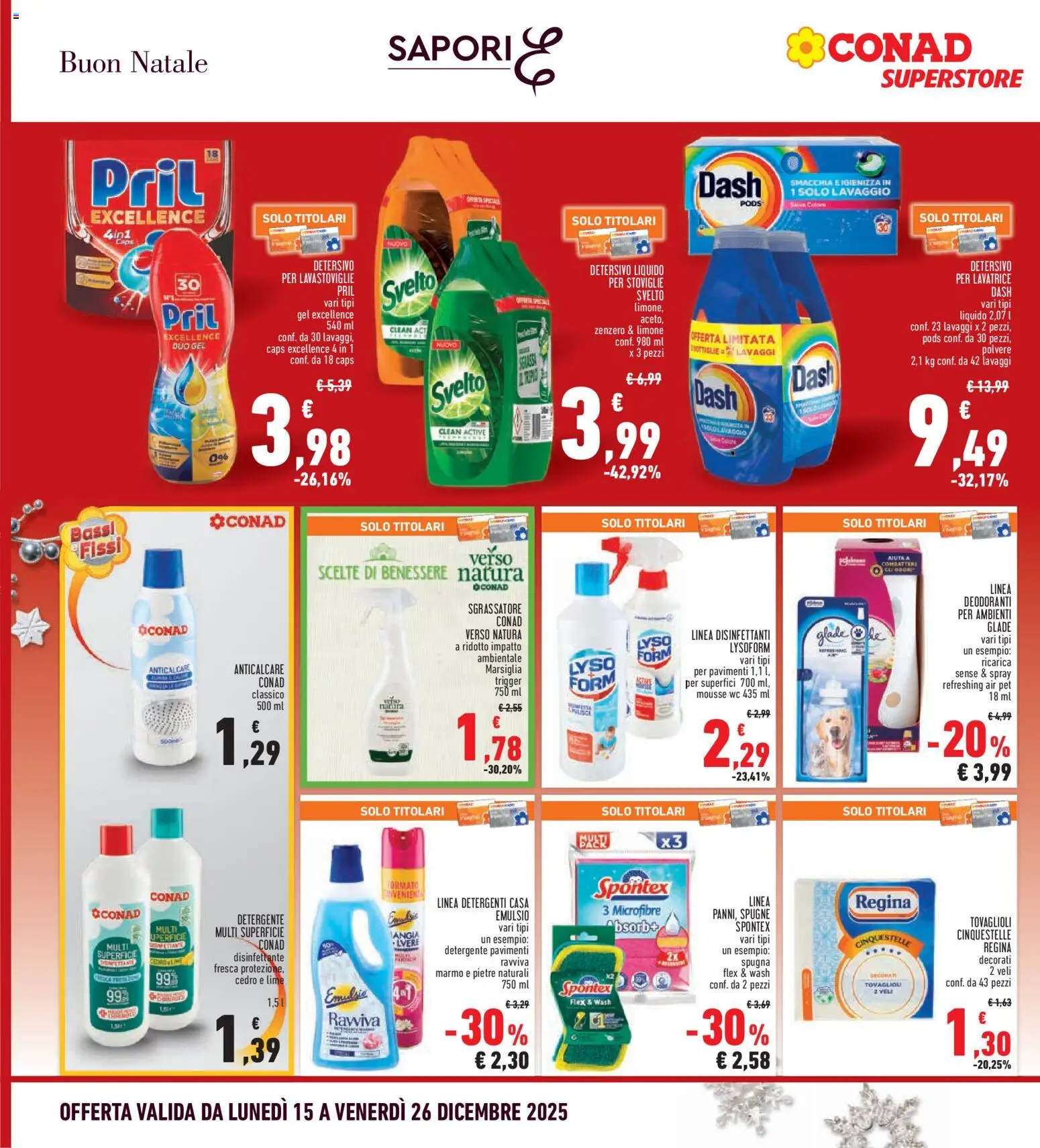 Volantino Conad del 15.12.2025 | Pagina: 32 | Prodotti: Anticalcare, Limone, Lime, Lavatrice