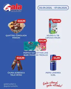 Gala MARKET vikend akcija - pregled Gala MARKET kataloga - važi od 05.09.2025