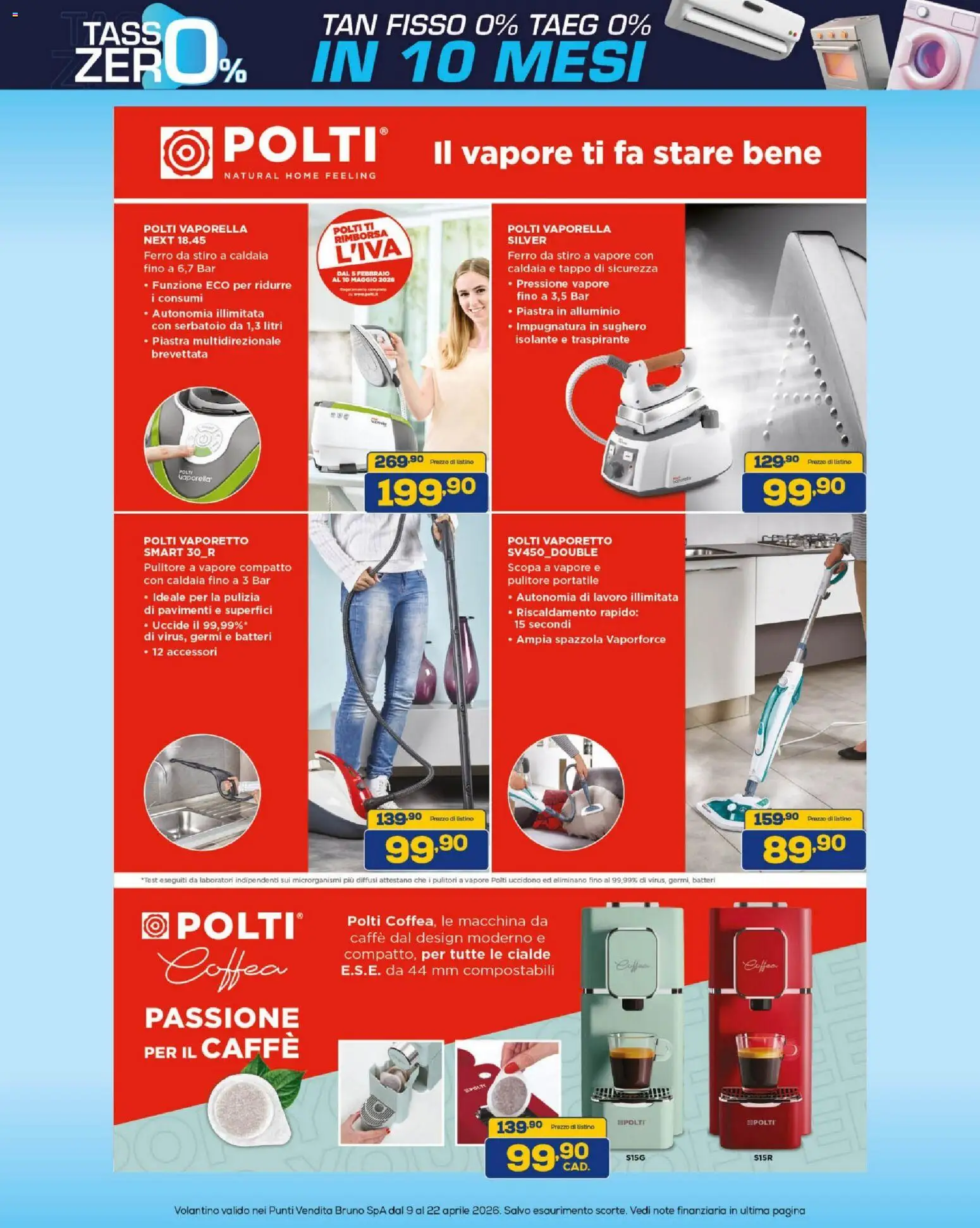 Volantino BRUNO del 09.04.2026 | Pagina: 40 | Prodotti: Spazzola, Alluminio, Ferro da stiro, Scopa a vapore