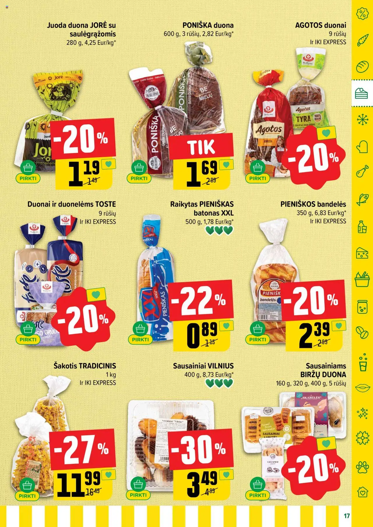 IKI - Leidinys│galioja nuo 04.08.2025 | Puslapis: 17 | Prekių: Sausainiai, Batonas, Bandelės, Duona