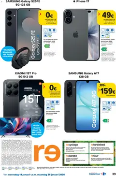 Carrefour folder week 3 - Voorbeeld van een folder van Carrefour, geldig van 14.01.2026 | Pagina: 39 | Producten: Tv, Scherm, Bluetooth, Kan