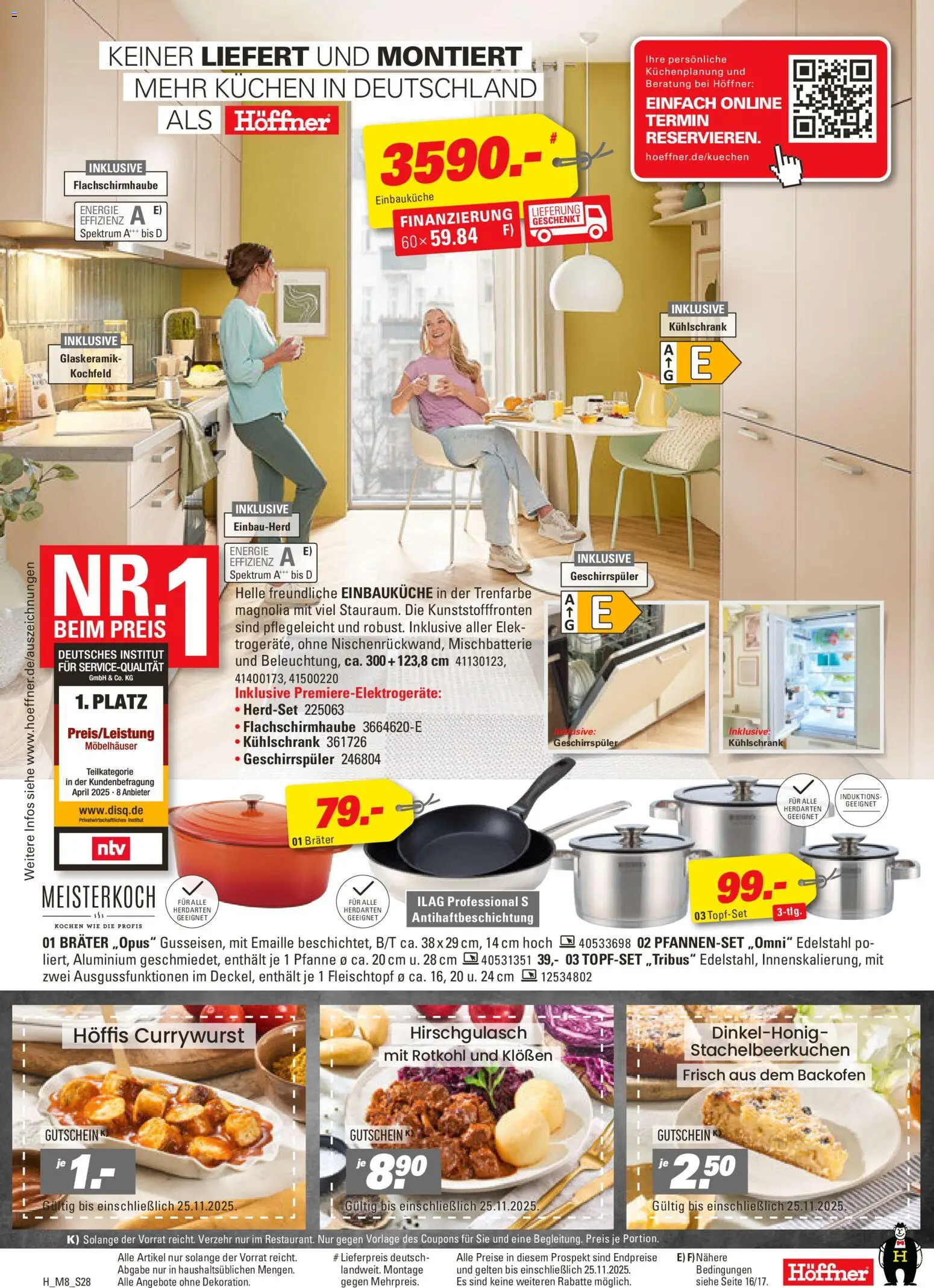 Höffner Prospekt 	 – gültig ab 12.11.2025 | Seite: 28 | Produkte: Einbauküche, Kochfeld, Backofen, Kuchen