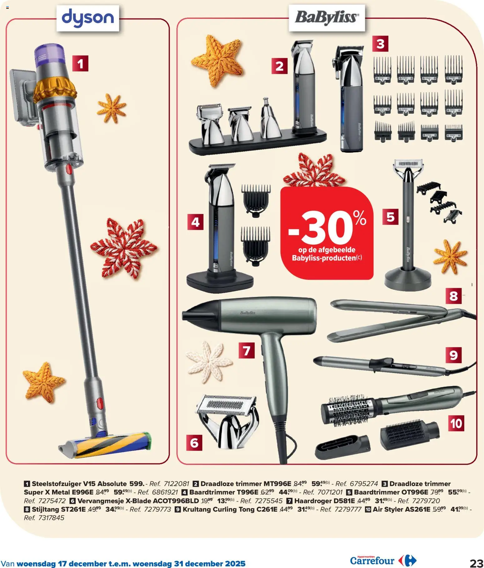 {H1} | Pagina: 23 | Producten: Krultang, Stijltang, Trimmer, Haardroger