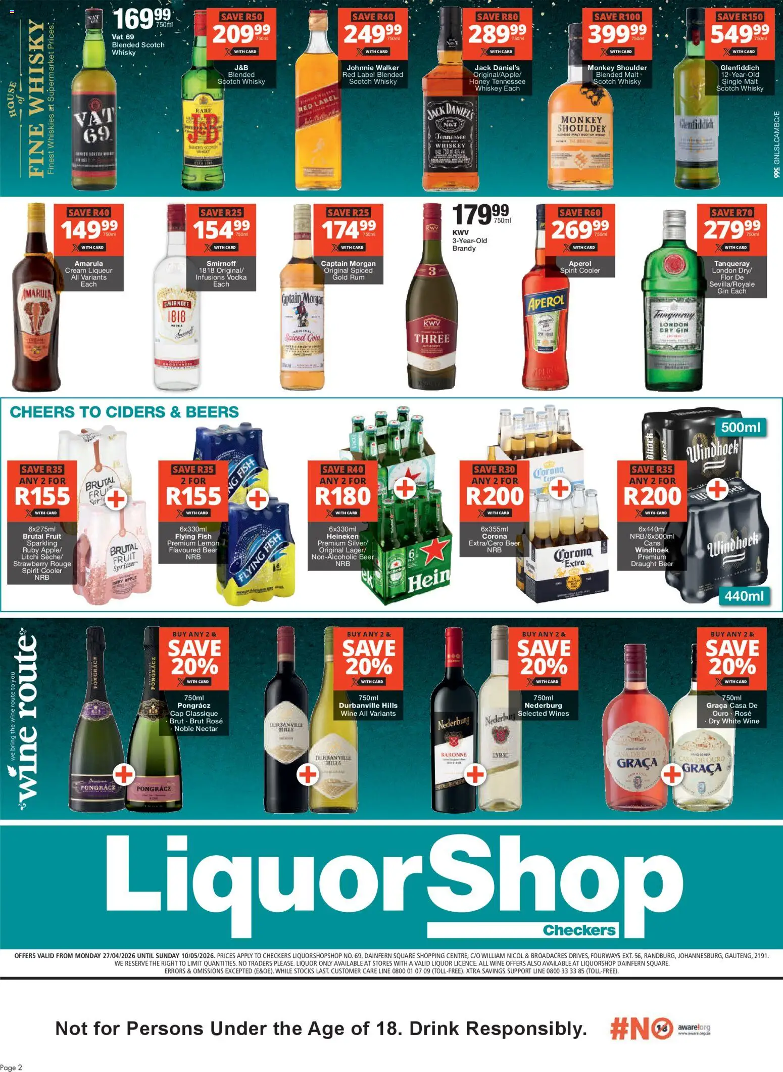 New Checkers catalogue – valid from 26.04.2026 | Page: 2 | Products: Cap, Wine, Fruit, Lemon