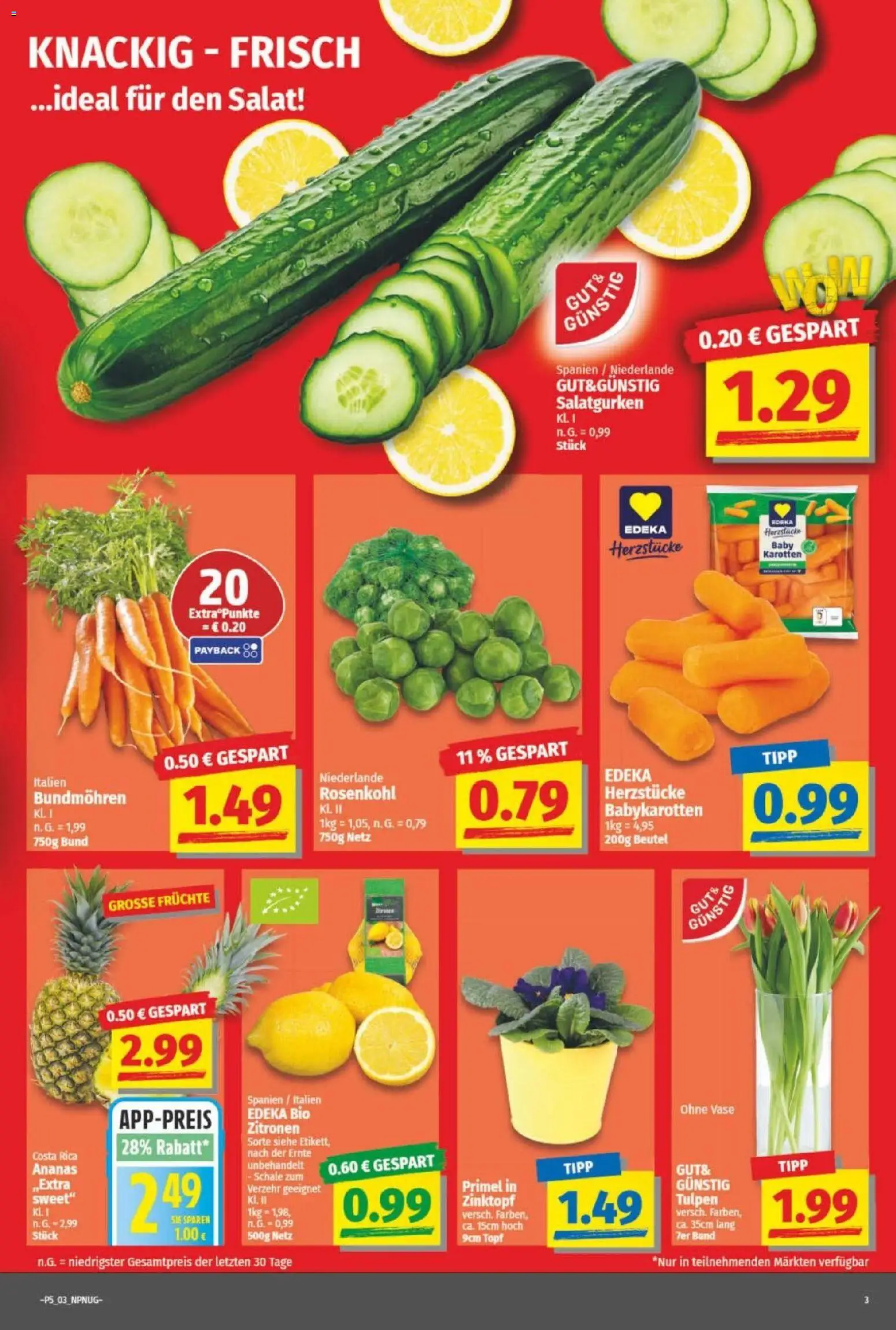 NP Discount Prospekt – gültig ab 26.01.2026 | Seite: 3 | Produkte: Vase, Ananas, Salat, Zitronen