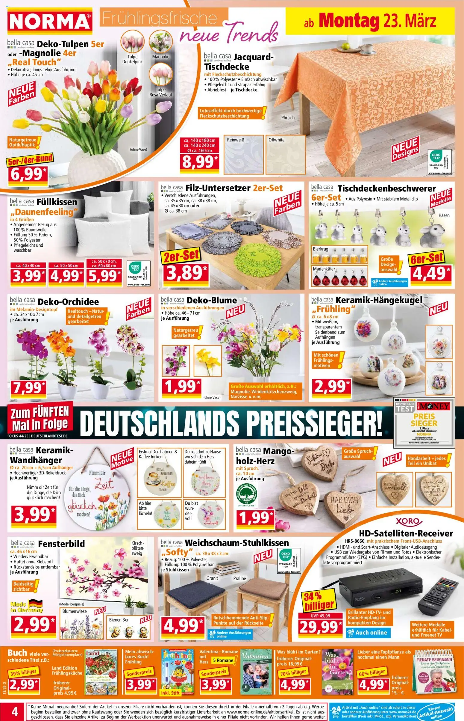 Norma Prospekt 	 – gültig ab 23.03.2026 | Seite: 4 | Produkte: Kabel, Kaffee, Vase, Pfirsich