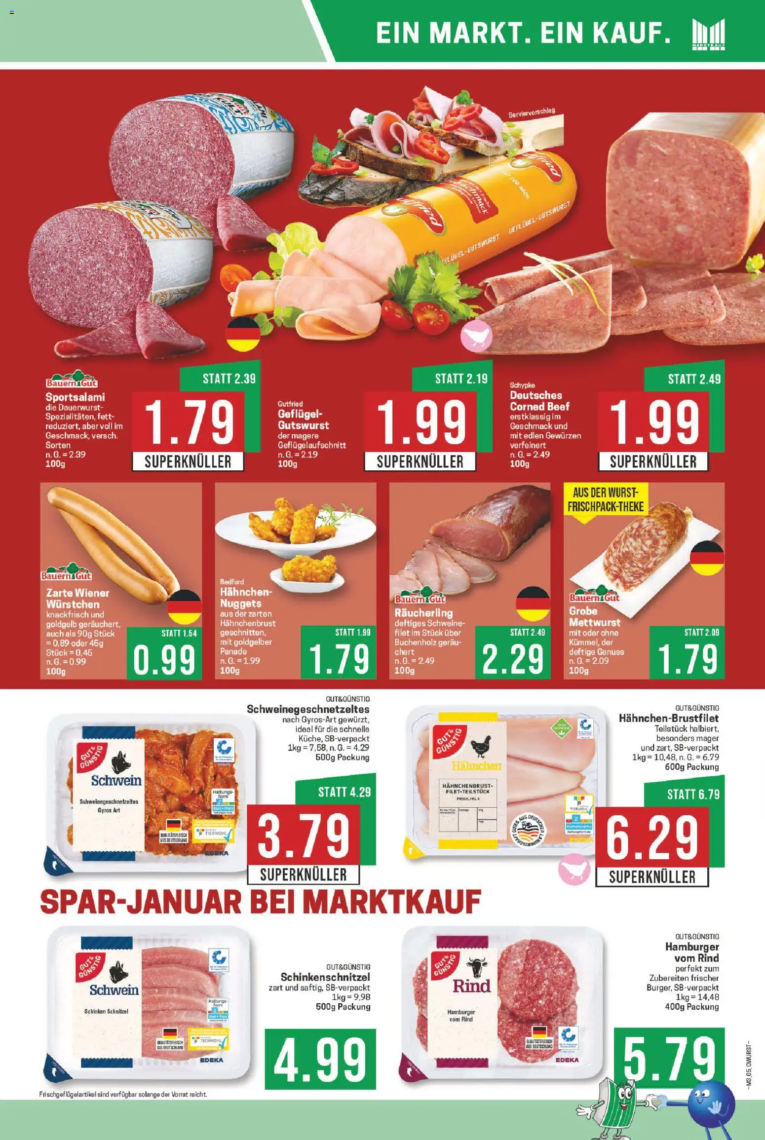Marktkauf Prospekt 	 – gültig ab 12.01.2026 | Seite: 5 | Produkte: Hahnchen, Wurst, Schinken, Hahnchenbrust