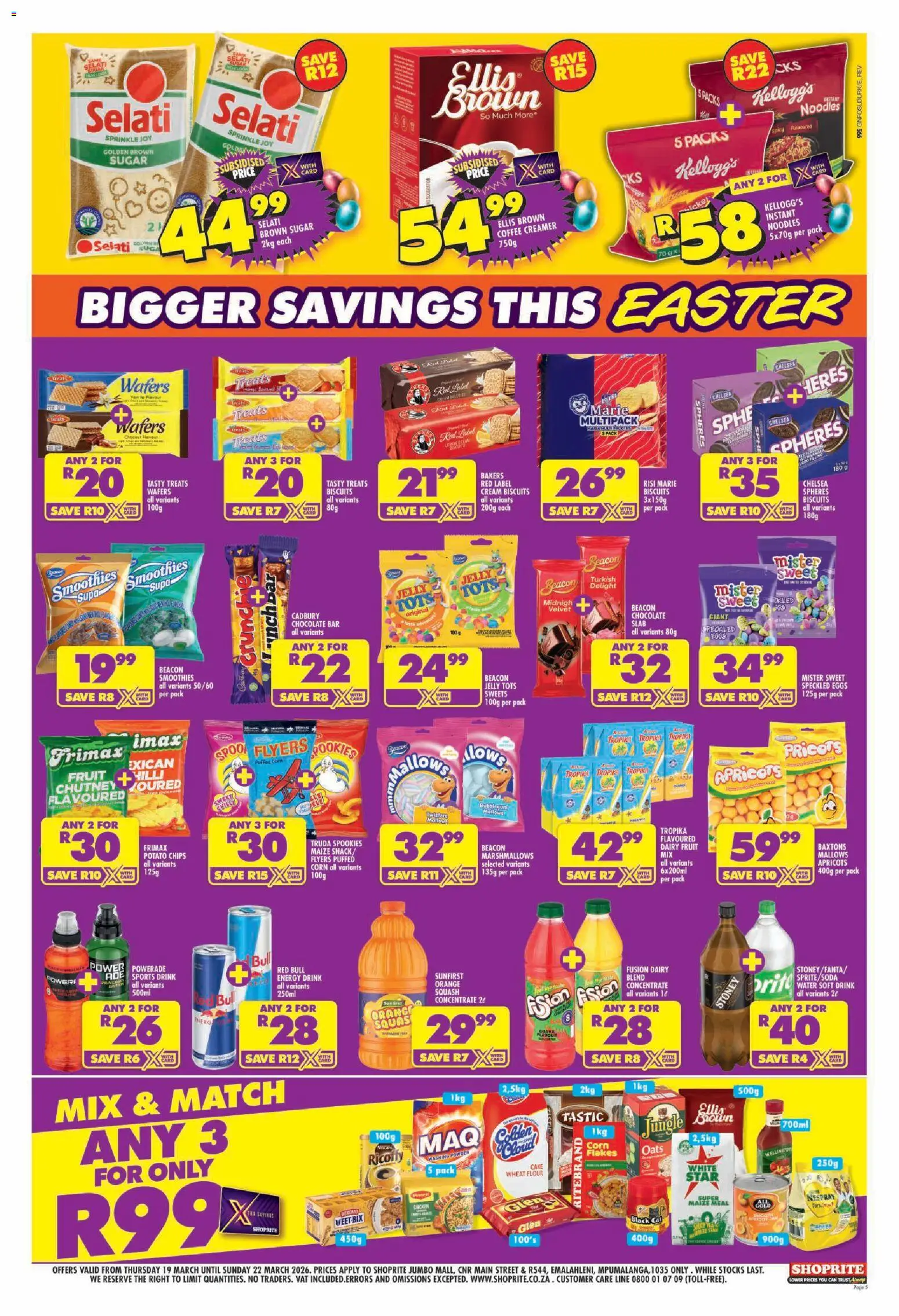 New Shoprite - Gauteng - Easter Deals Store Opening Jumbo Mall  catalogue – valid from 19.03.2026 | Page: 5 | Products: Sweets, Stoney, Cream, Dairy blend