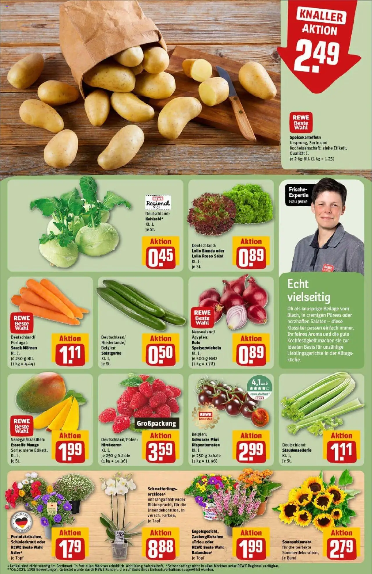 Rewe prospekt Uelzen	 - gültig ab dem 06.07.2025 | Seite: 7 | Produkte: Himbeeren, Mohren, Mango, Salat