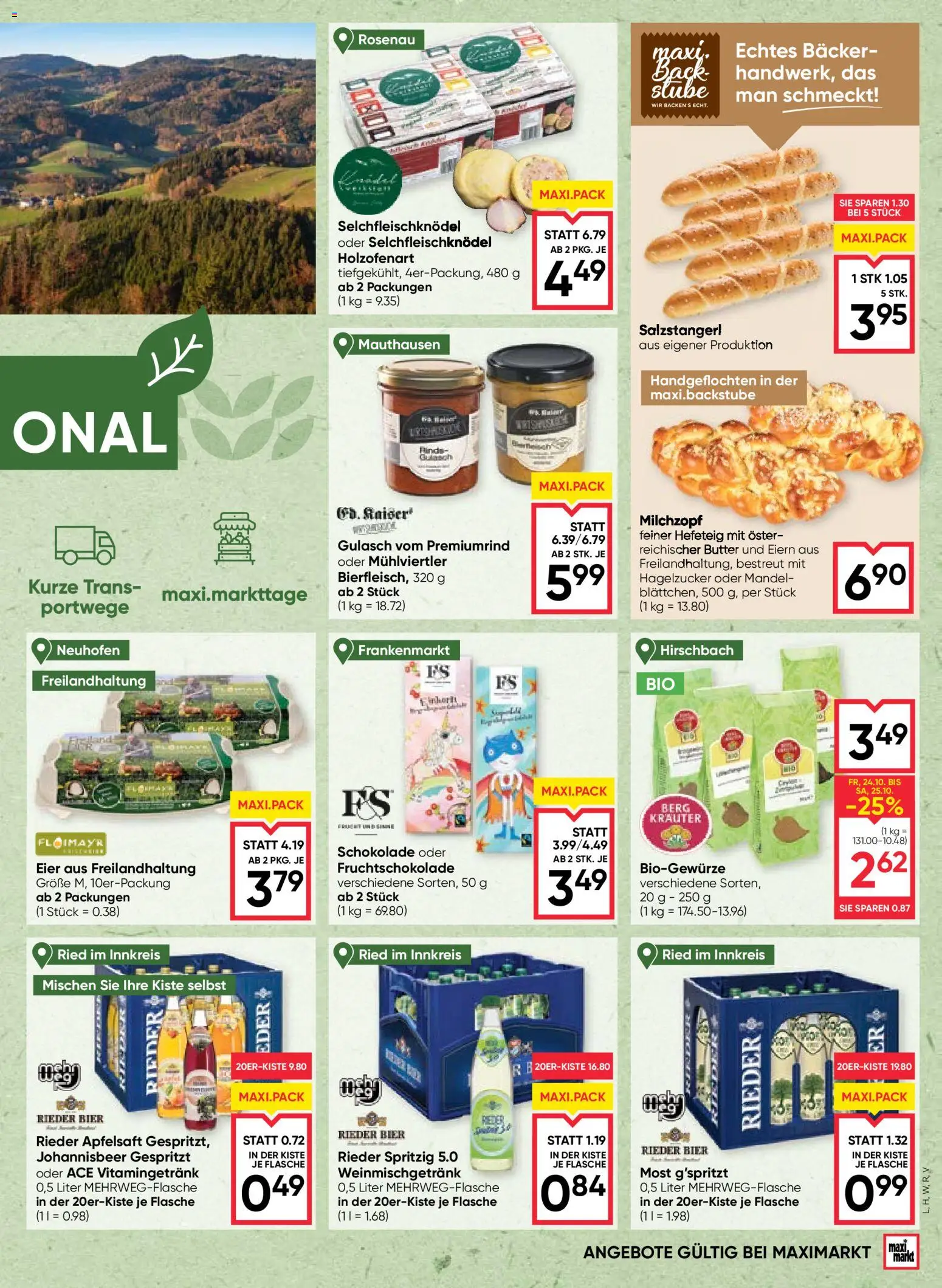 Maximarkt Flugblatt gültig ab 23.10.2025 | Seite: 7 | Produkte: Planche de surf, Butter, Schokolade, Bier