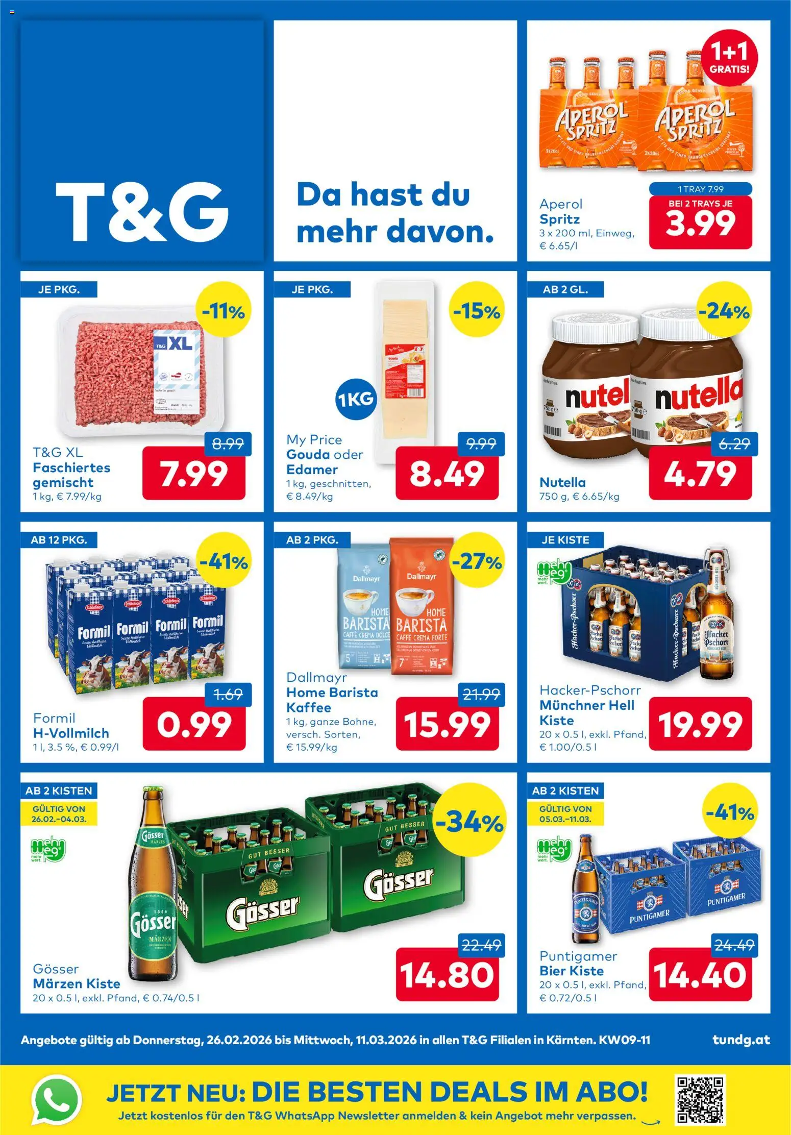 T&G  Kärnten gültig ab 26.02.2026 | Seite: 1 | Produkte: Eis, Kaffee, Bier