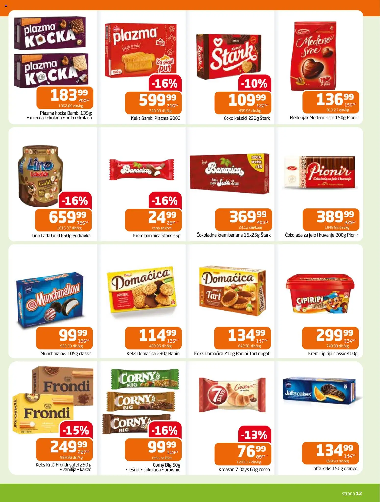 Gomex katalog - važi od 19.11.2025 | Strana: 12 | Proizvode: Brownie, Podravka, Lino lada, Mlečna čokolada