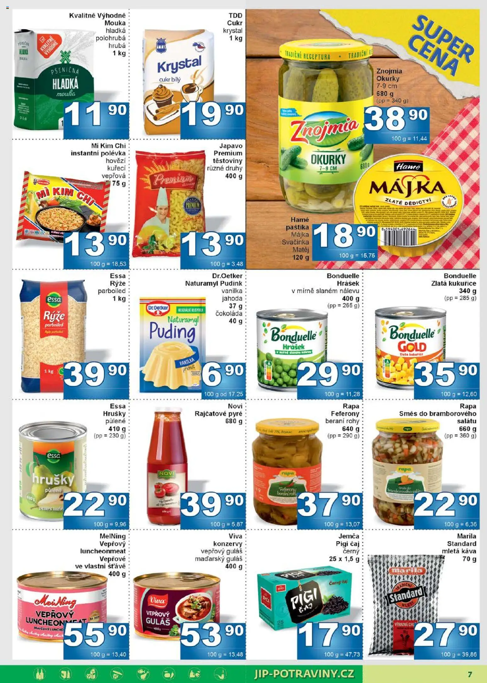 Jip leták od 17.12.2025 | Strana: 7 | Produkty: Okurky, Salát, Hrášek, Mouka