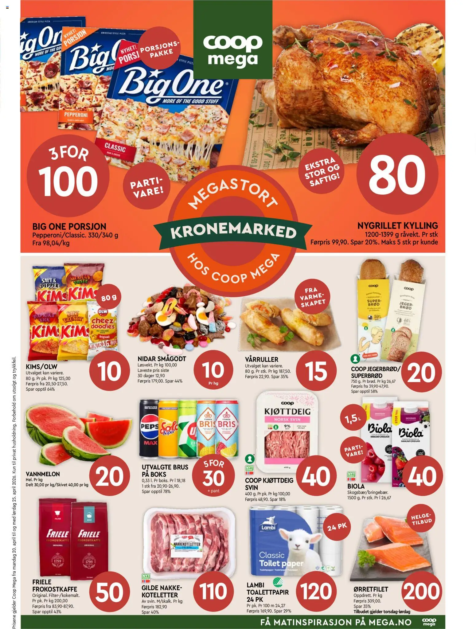 {H1} | Side: 1 | Produkter: Brus, Smågodt, Kjøttdeig, Суміш дитяча