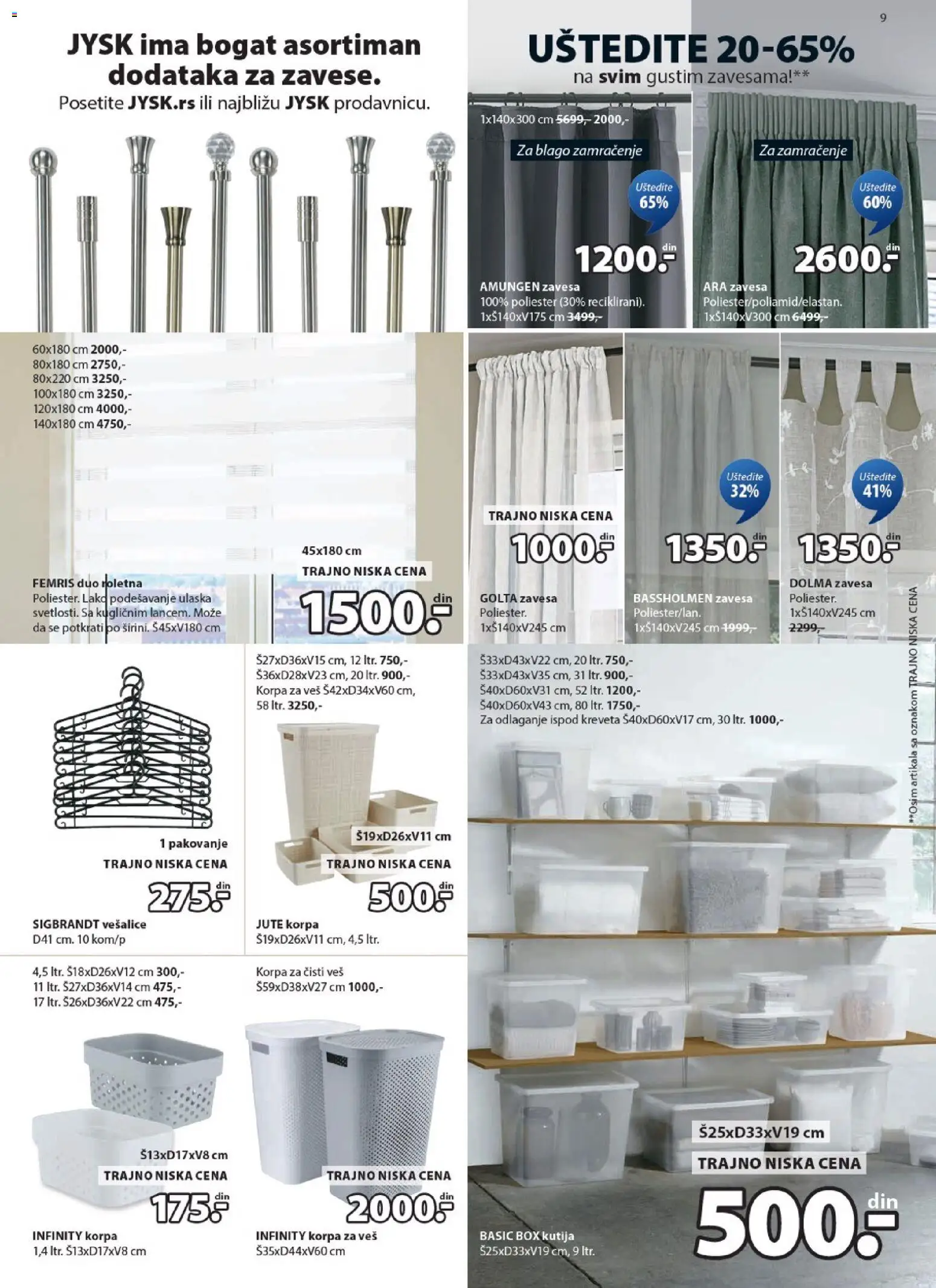 Jysk katalog - važi od 07.01.2026 | Strana: 9 | Proizvode: Roletna, Korpa, Pakovanje, Zavesa