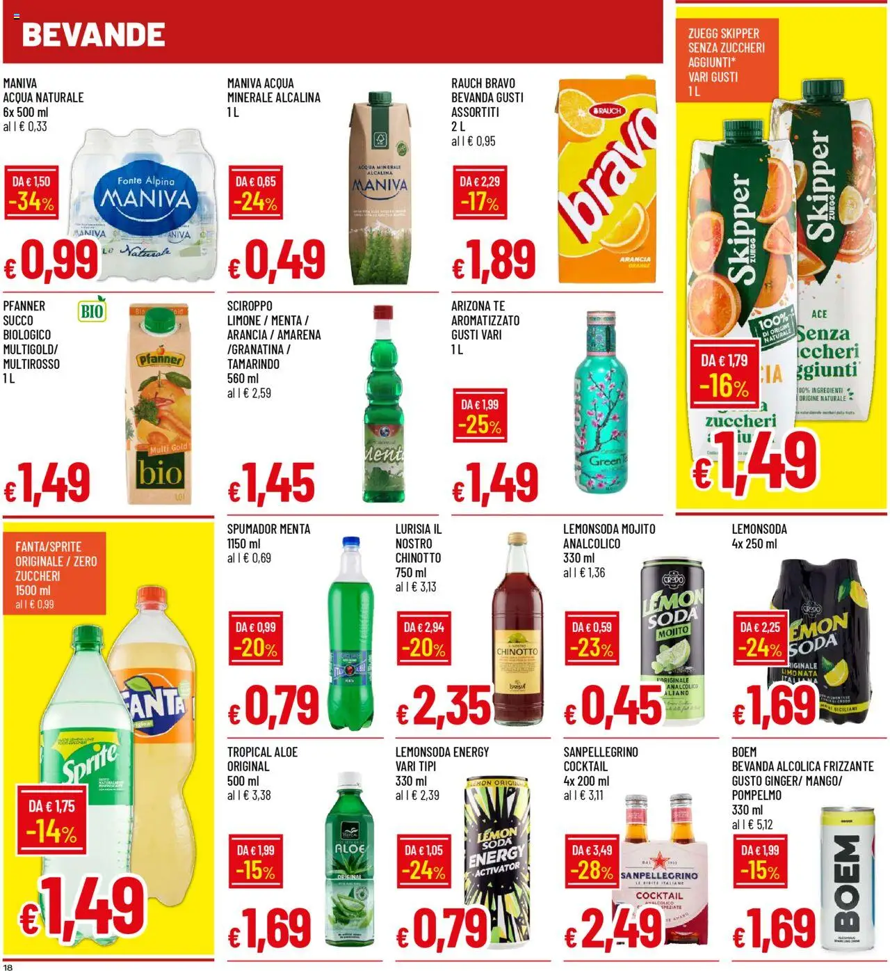 Volantino Famila del 18.08.2025 | Pagina: 18 | Prodotti: Pompelmo, Bibite, Menta, Amarena