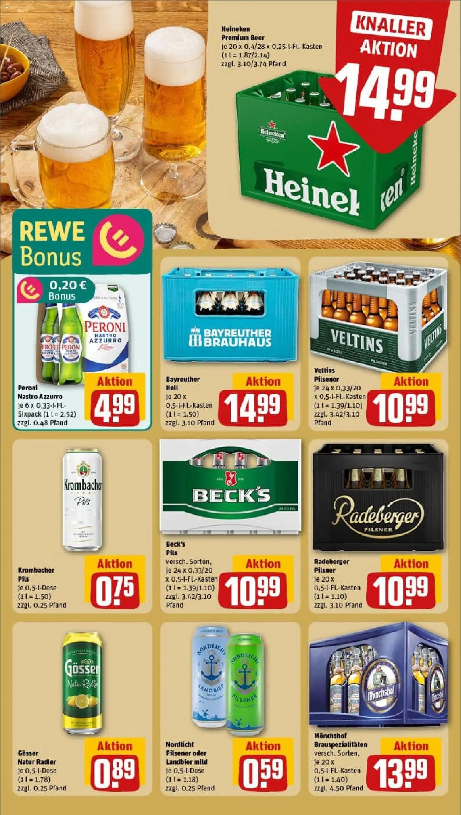 Rewe prospekt Tostedt	 – gültig ab 26.10.2025 | Seite: 21 | Produkte: Monchshof, Heineken, Krombacher, Radeberger pilsner