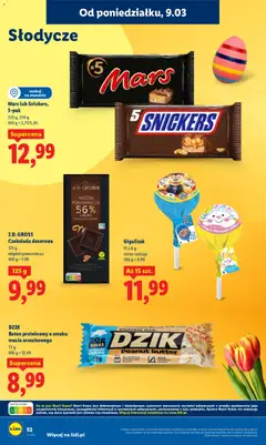 Pogląd oferty "Lidl gazetka" - ważna od 09.03.2026 | Strona: 52 | Produkty: Słodycze, Baton, Czekolada, Czekolada deserowa